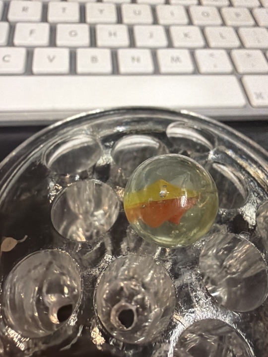 Peerless Patch - Yellow and Orange-Red by Peltier Glass Company, identification view