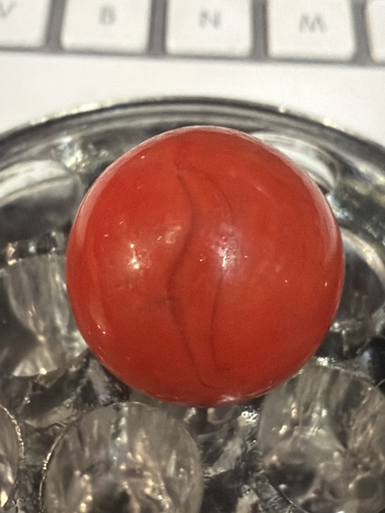 Red Opaque Shooter by Vitro Agate, identification view