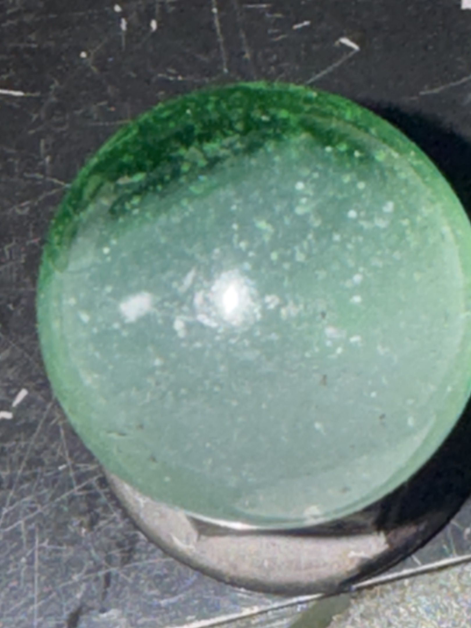 Green Ghost Clearie by Vitro Agate, identification view