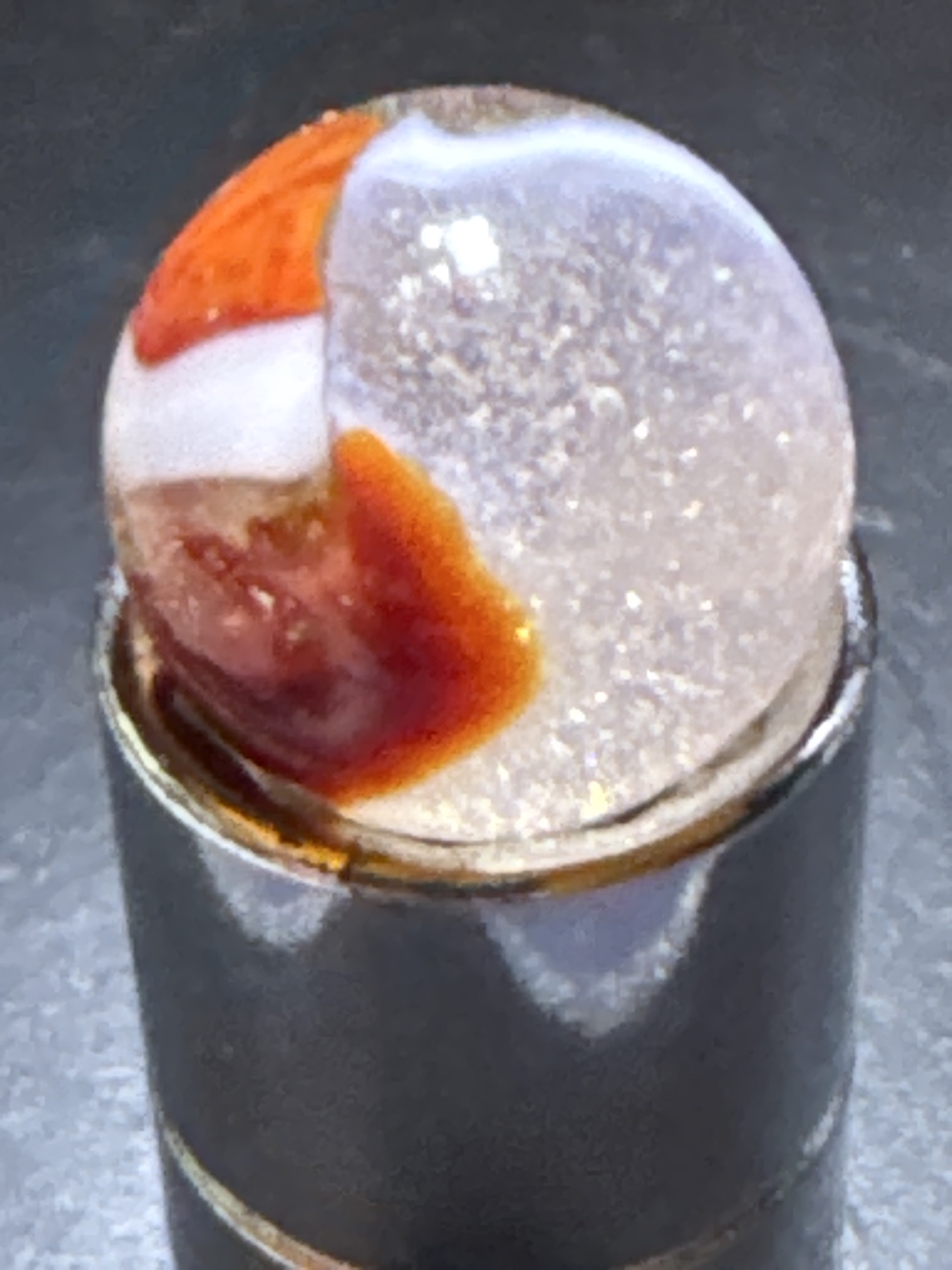 Orange/White Conqueror by Vitro Agate Company