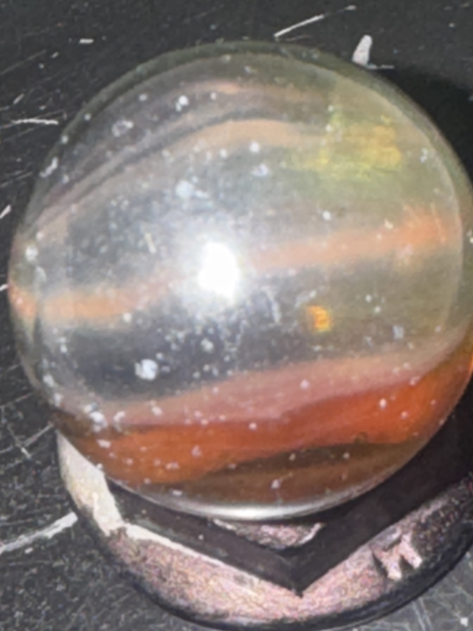 Orange 2-Vane Cat's Eye by Vitro Agate