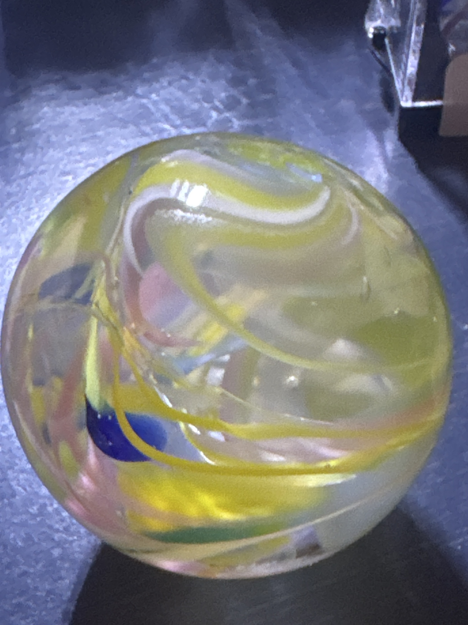 Latticinio Core Swirl (Yellow, Pink, White, Blue) by German Handmade