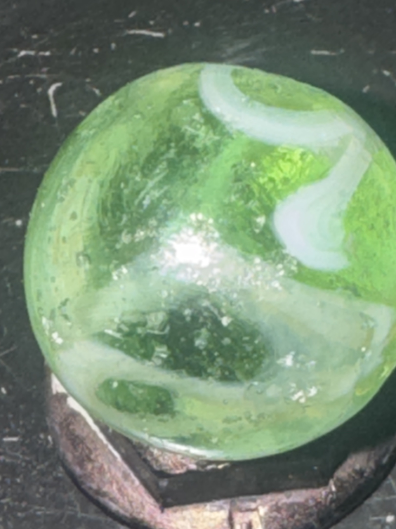 Green Onyx Corkscrew by Akro Agate