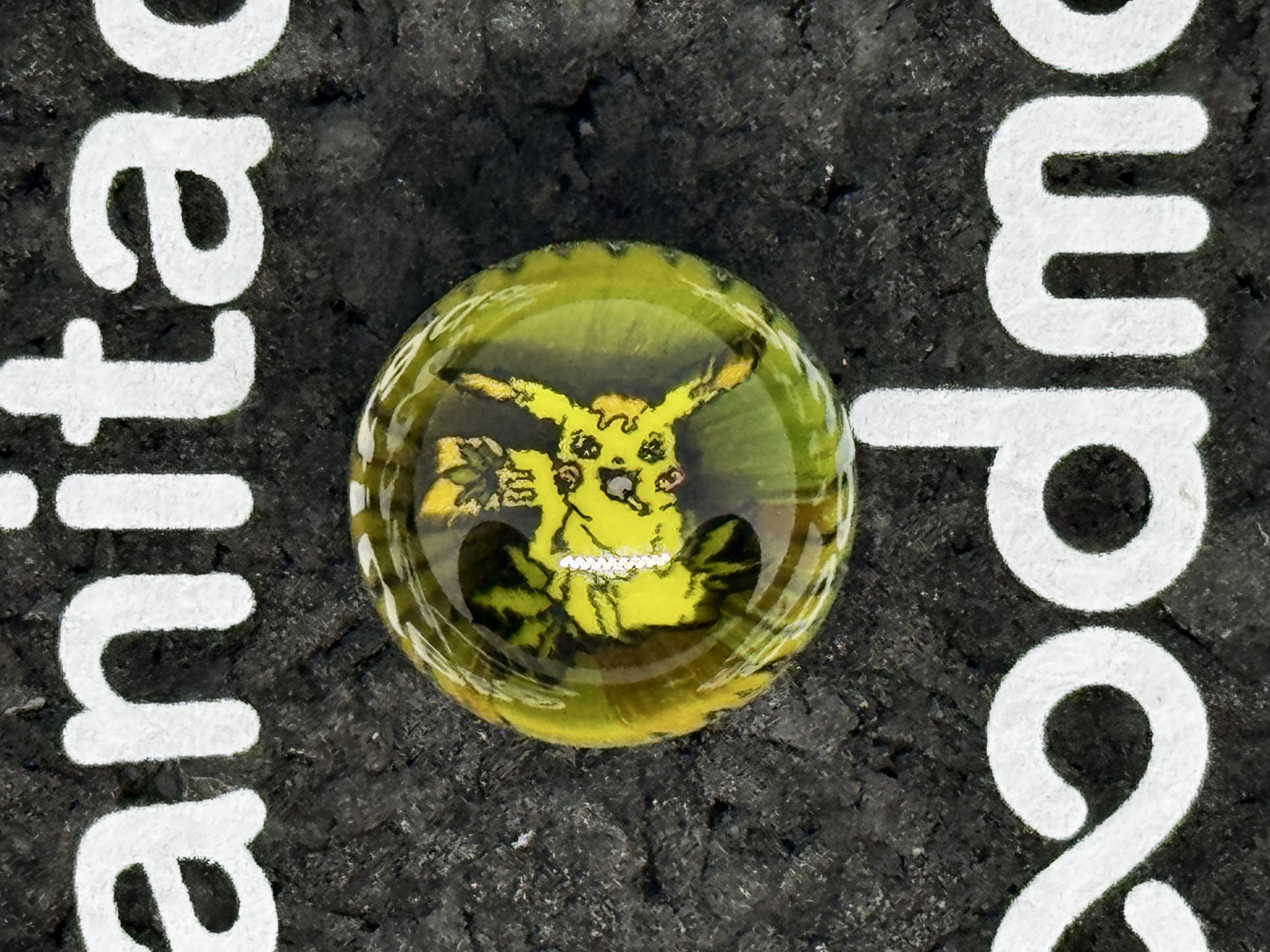 Pikachu Bubbletrap Collaboration by Steve Sizelove x Firefox Glass x Slick Rick Glass, identification view