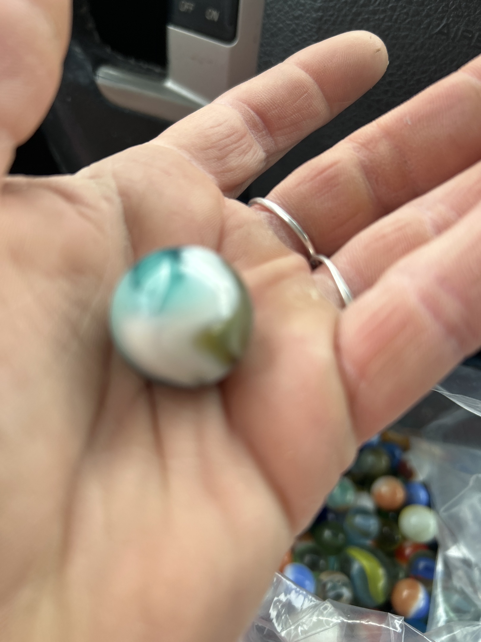 Aqua, White, and Olive Swirl by Alley Agate