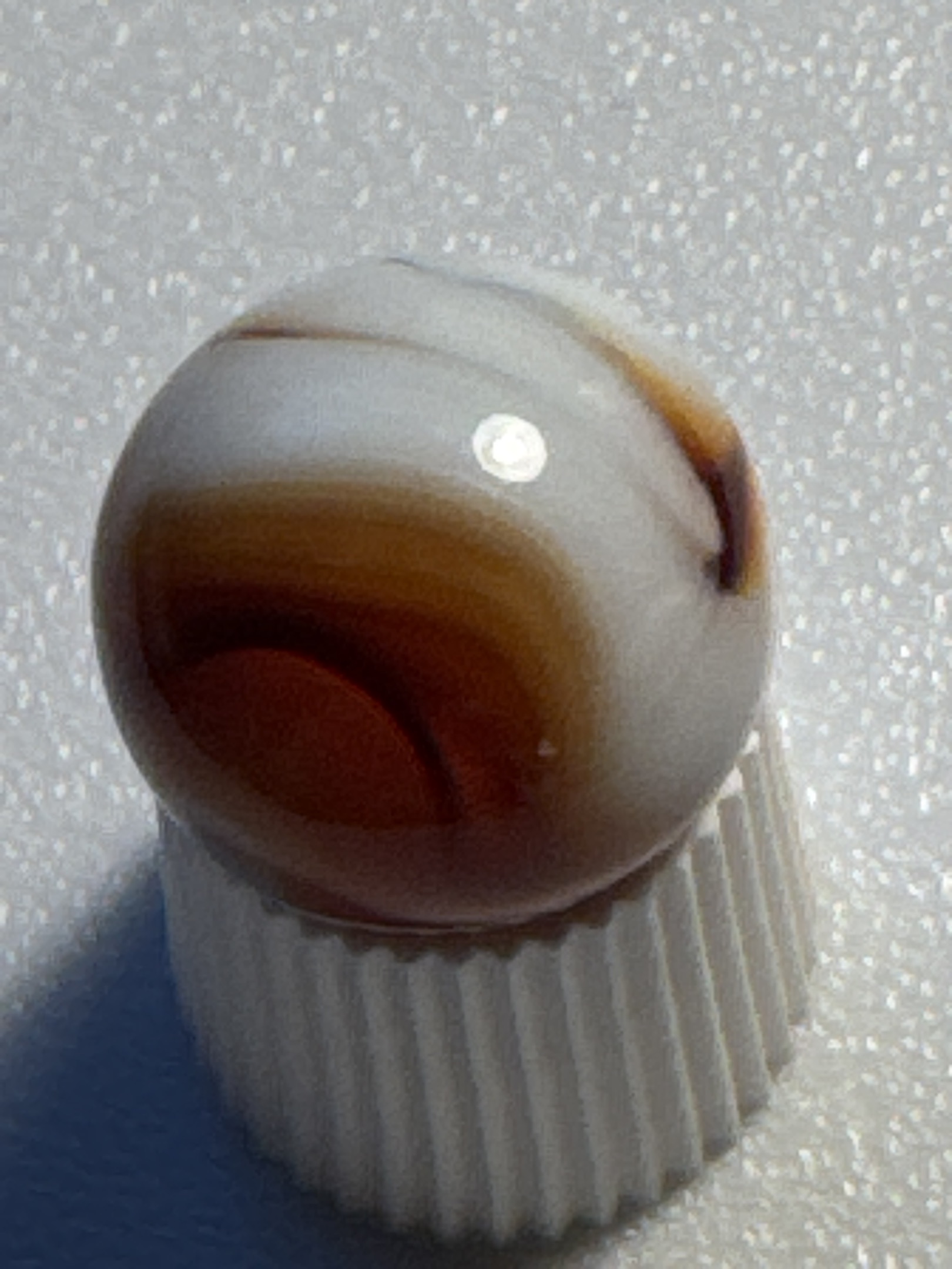 Brown and White Swirl (Prize Name) by Akro Agate Company