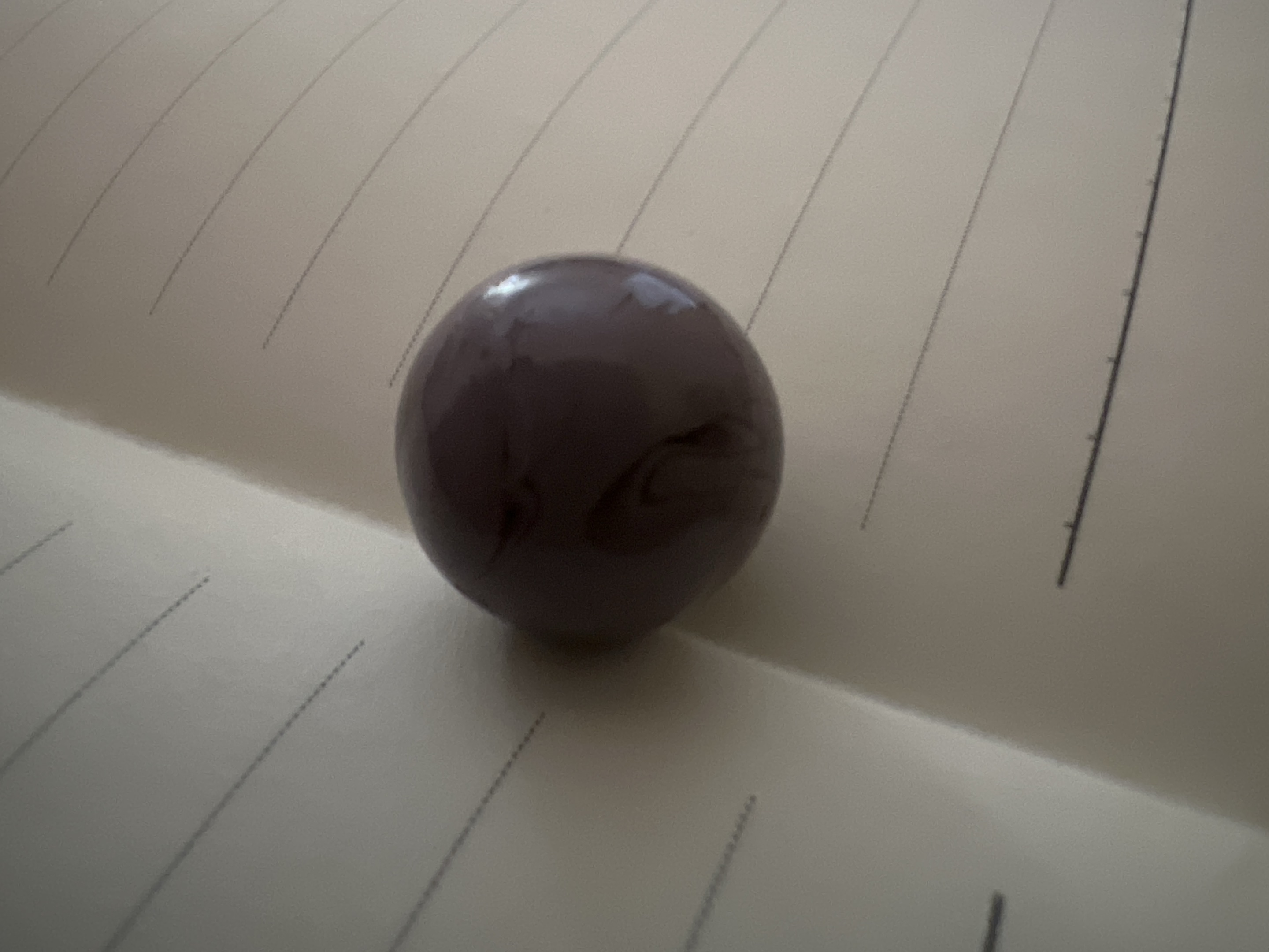 Opaque Purple Swirl by Akro Agate Company, identification view
