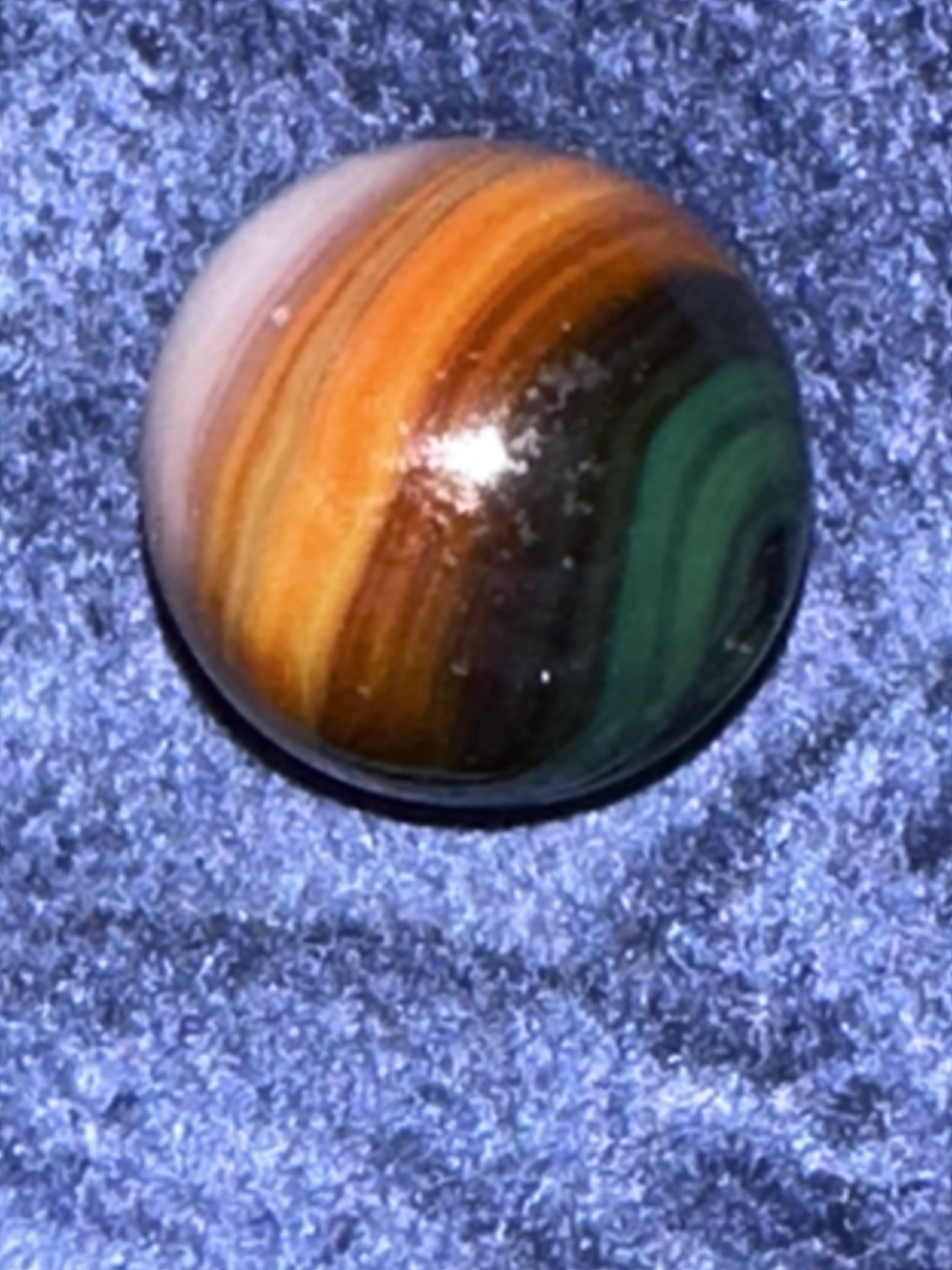 Electric Multi-Color Swirl by Christensen Agate Company (CAC), identification view
