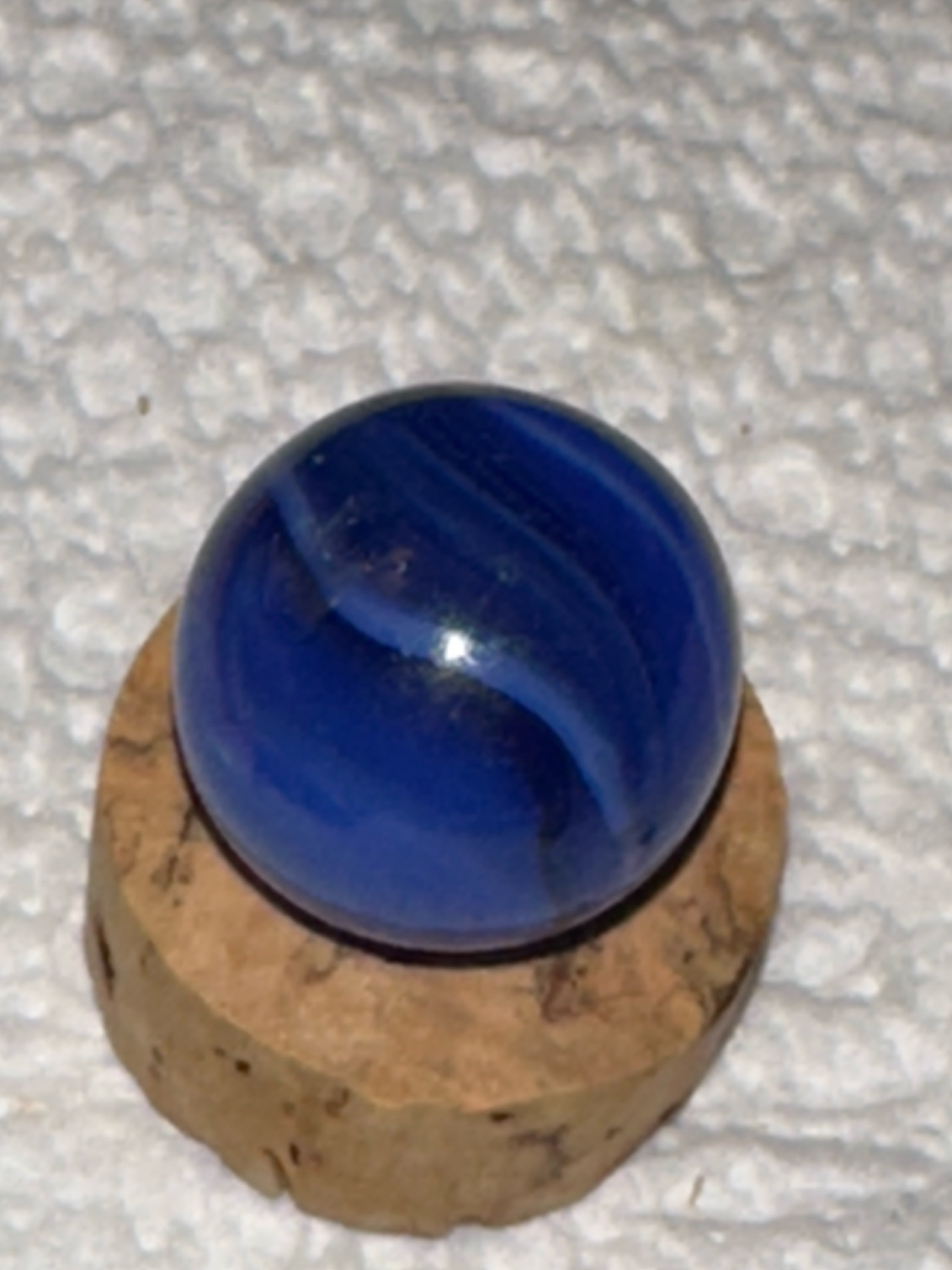 Cobalt Blue Swirl by Akro Agate Company, identification view