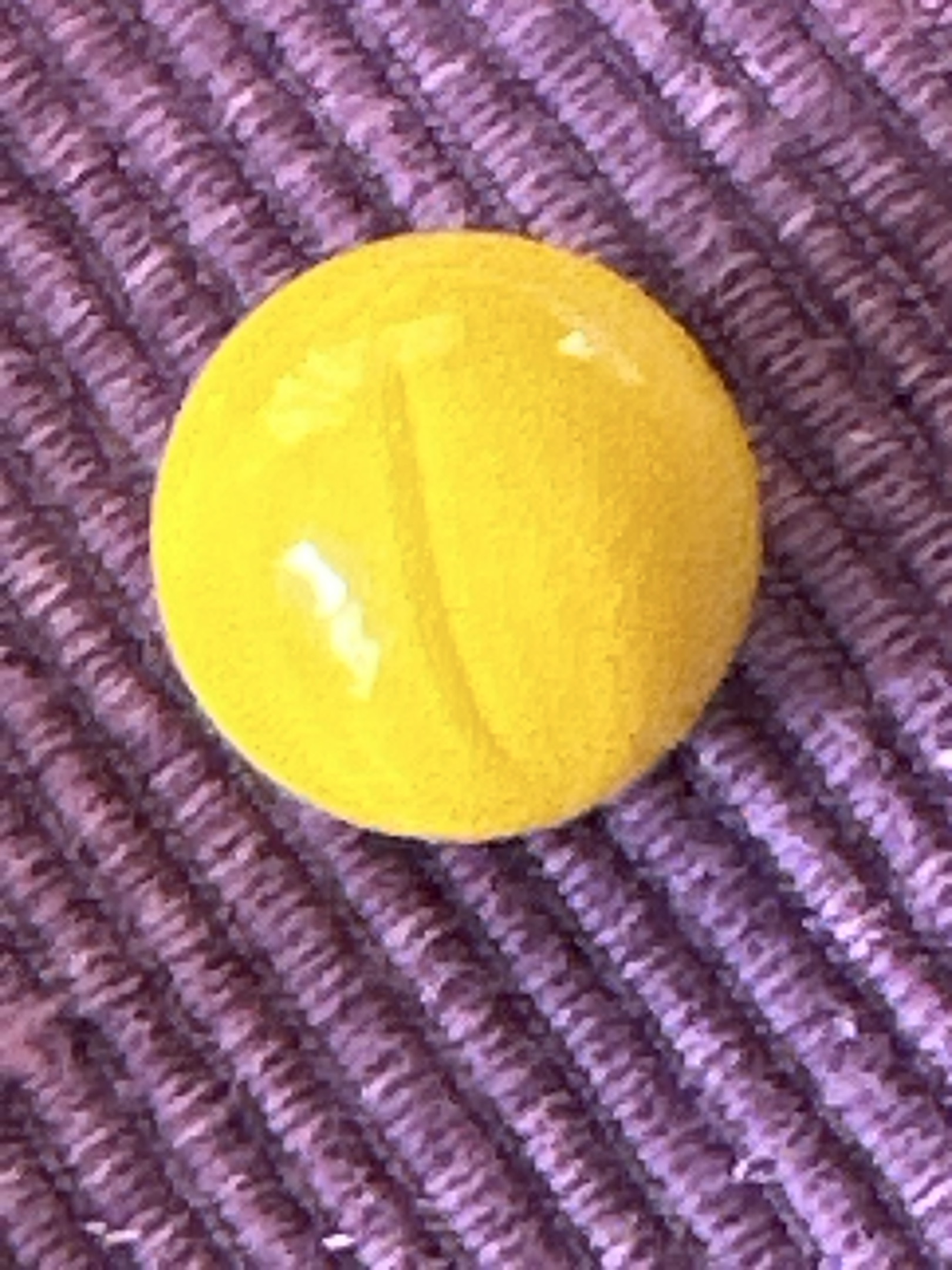 Yellow Game Marble by Marble King, identification view