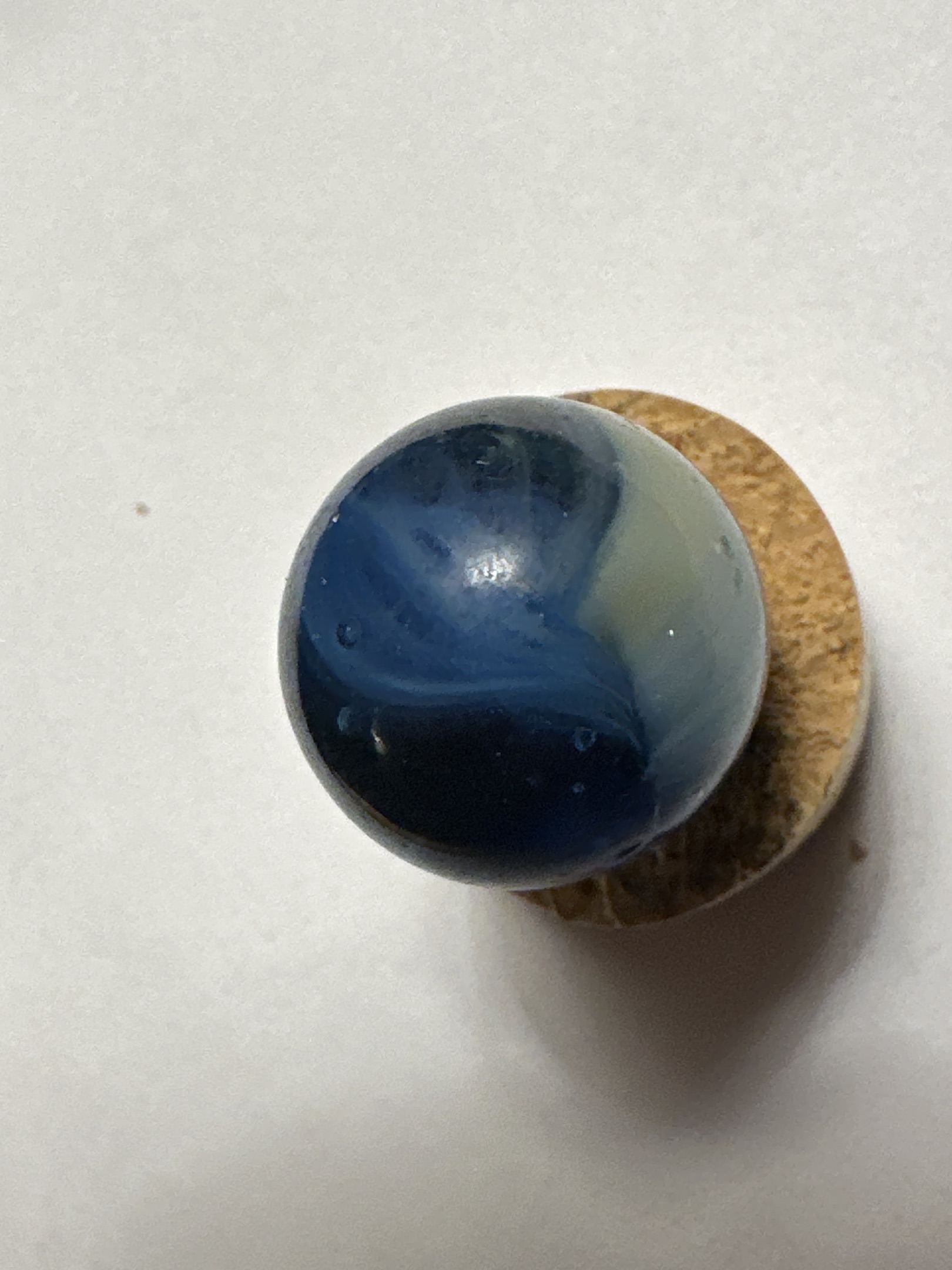 Blue and White Swirl by Akro Agate