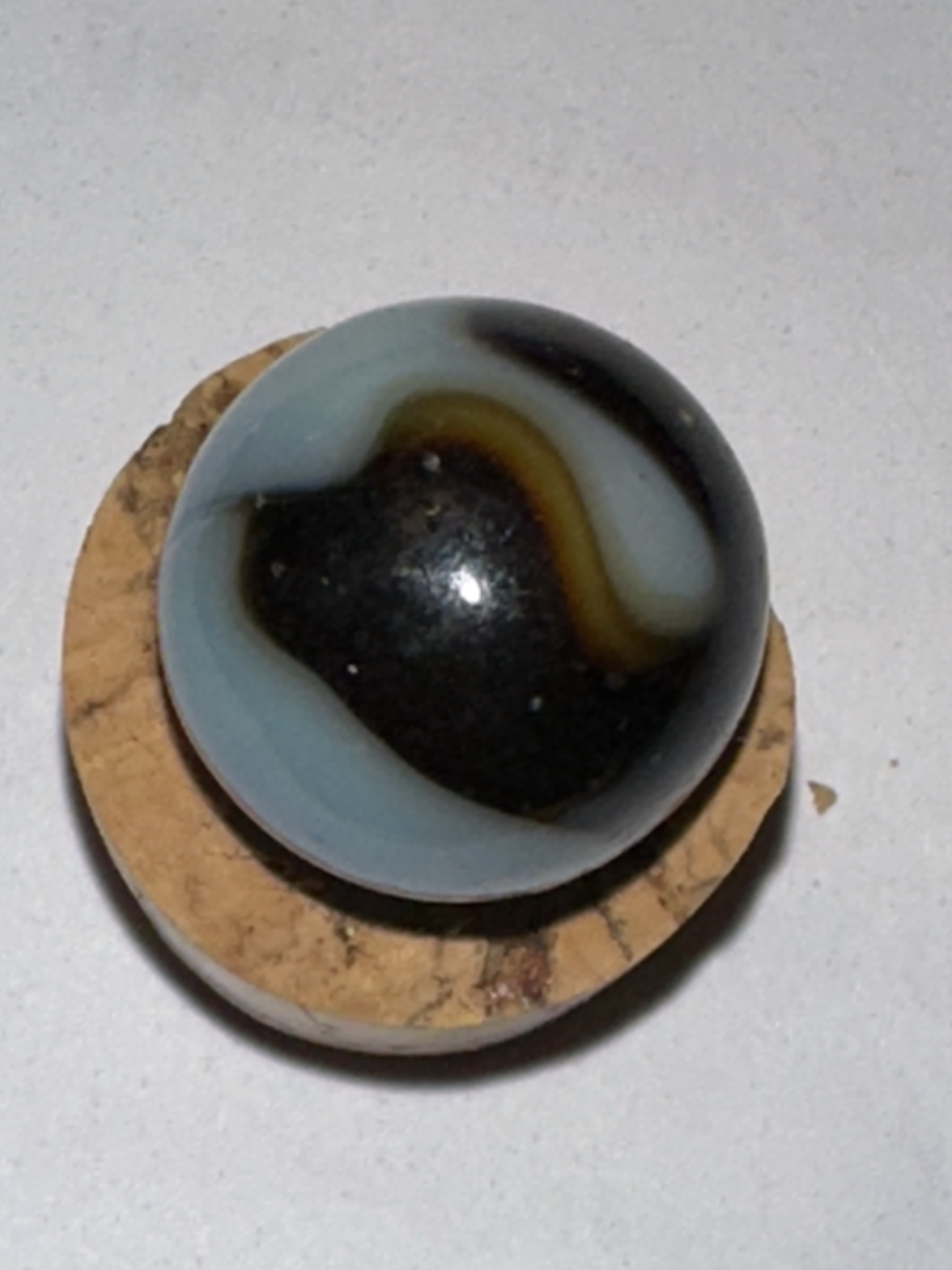 Popeye Patch (Blue/Yellow/Brown) by Akro Agate Company, identification view