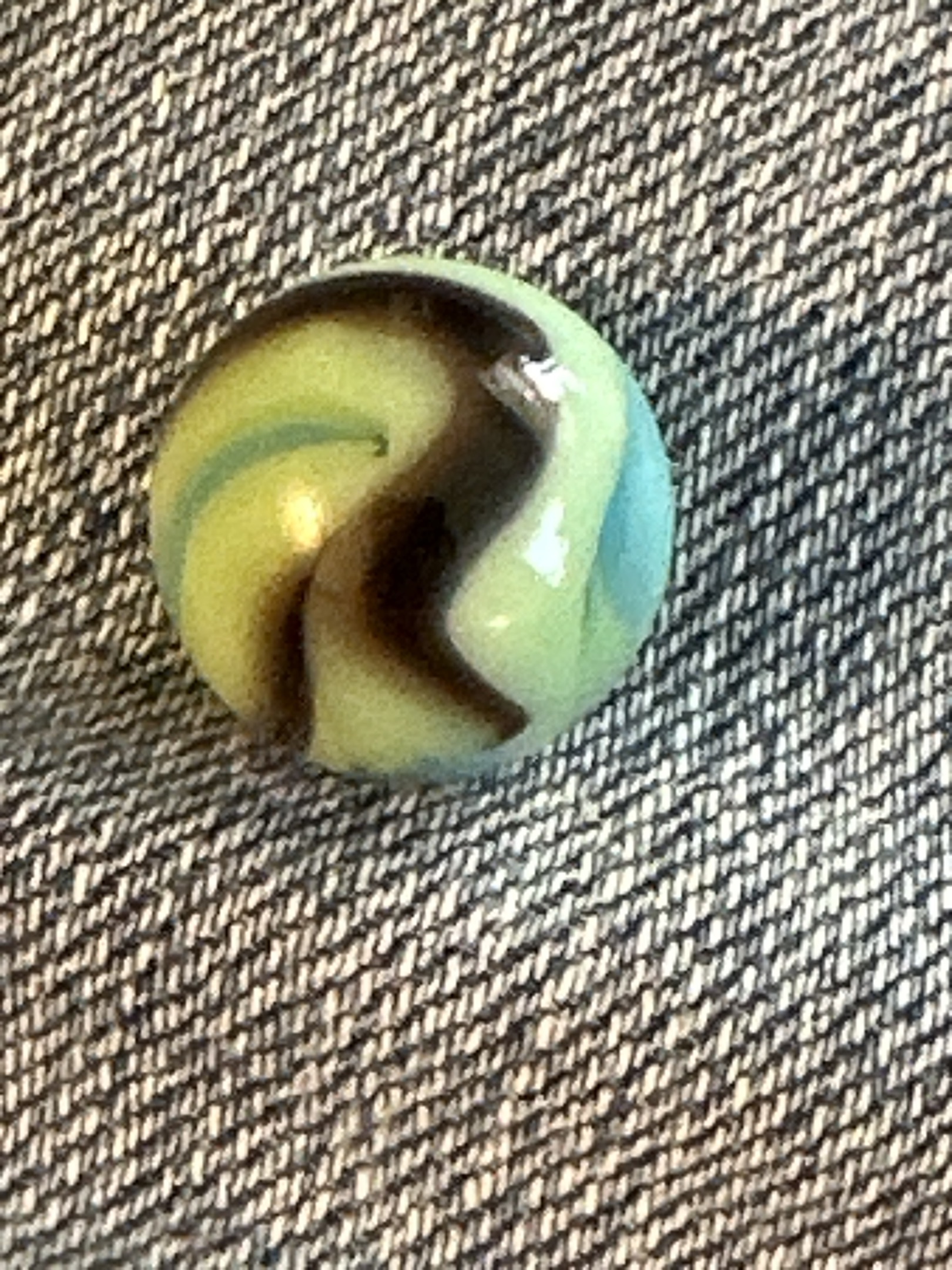 Pistachio Swirl / Green and Brown Swirl by Alley Agate, identification view