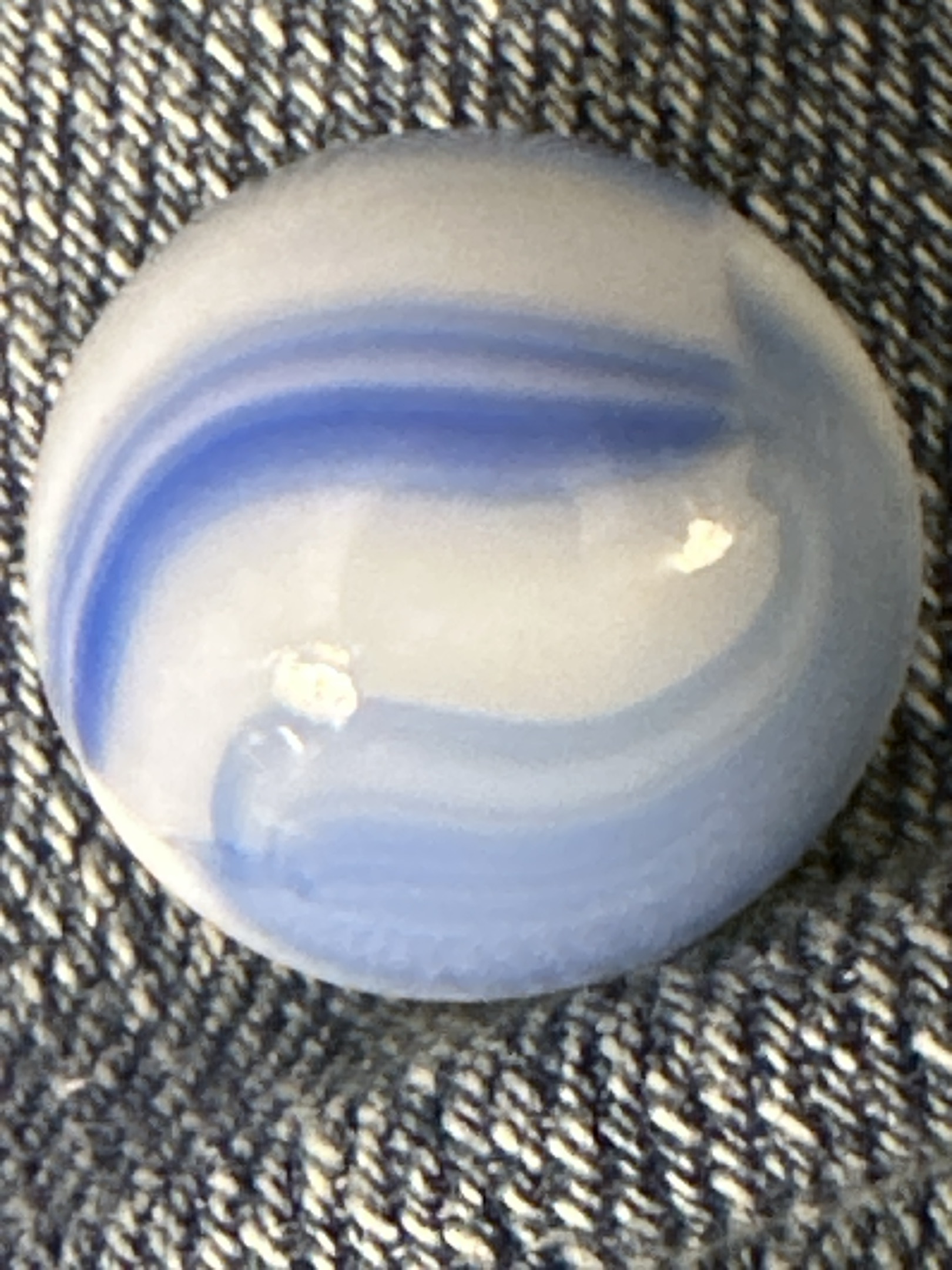 Blue and White Swirl by Alley Agate, identification view