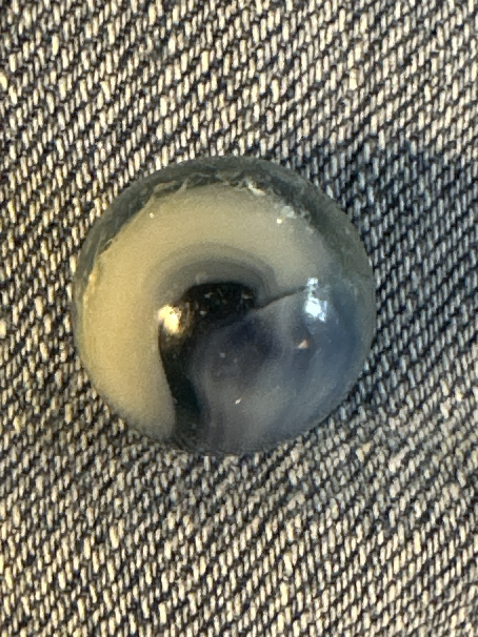 Clear Rainbo (Blue and White) by Peltier Glass Co., identification view