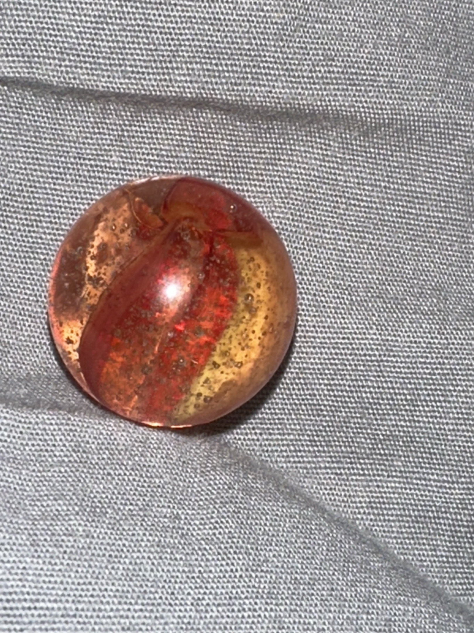 Sunset / Orange & Red Rainbo by Peltier Glass Company, identification view