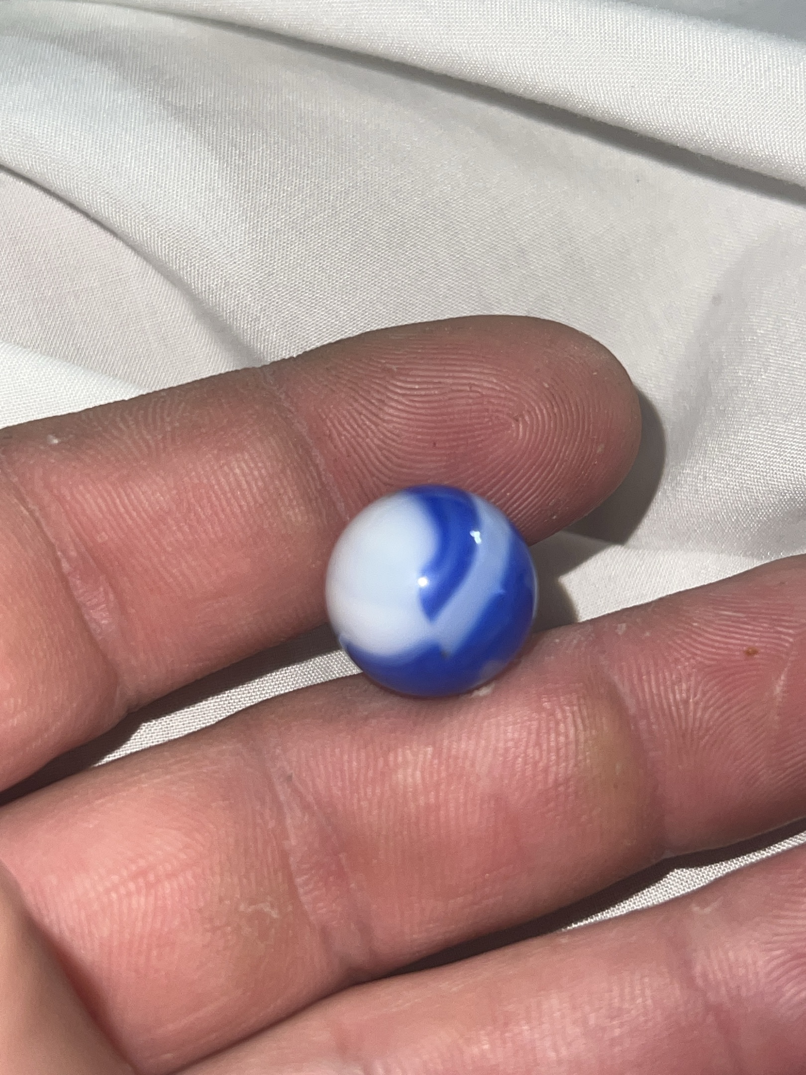 Blue and White Swirl by Akro Agate