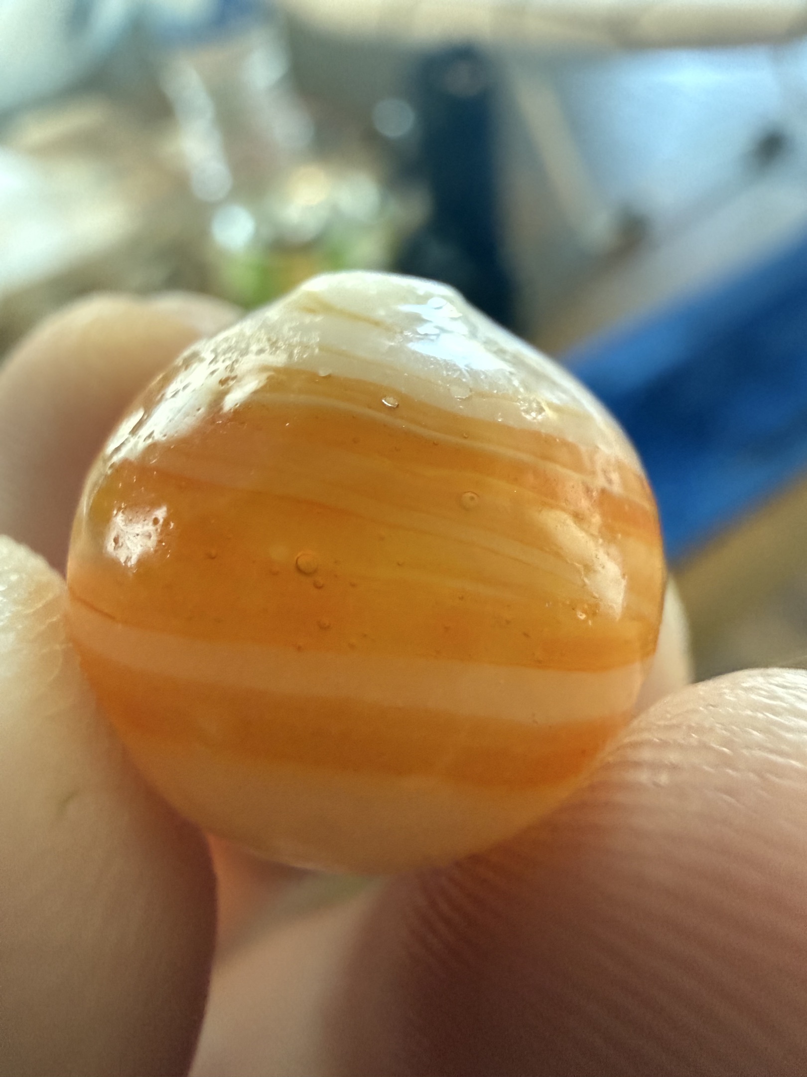 Coreless Swirl (Orange & White) by German Glassworks (Thuringia region)