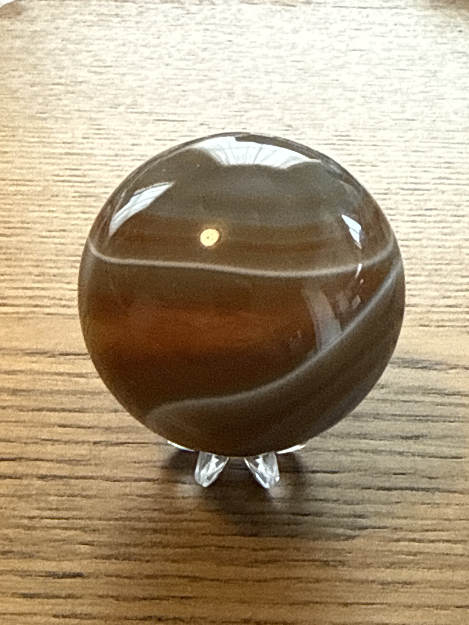 Banded Agate Sphere by Natural / Lapidary, identification view