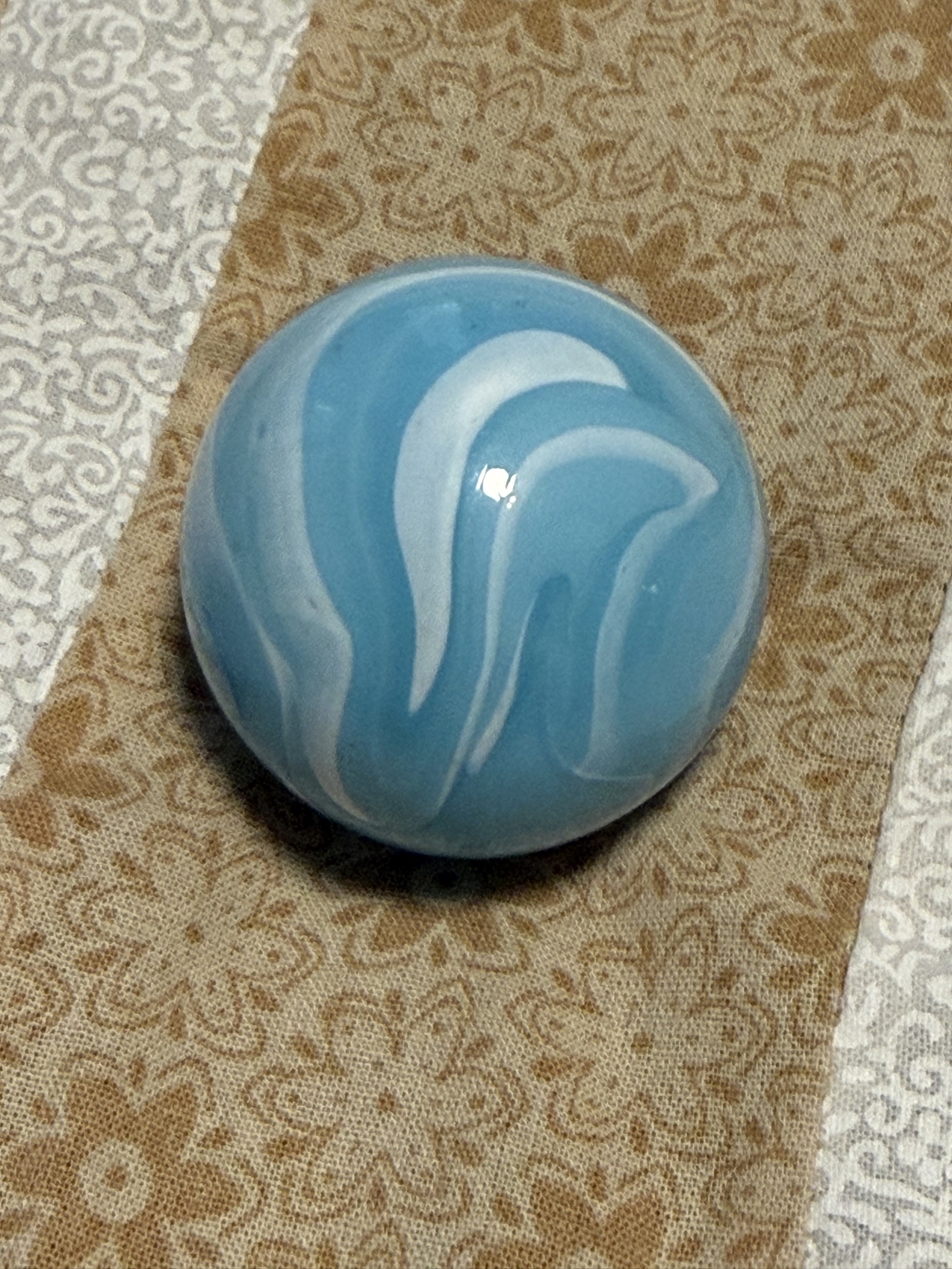 Blue and White Swirl Boulder by Akro Agate Company