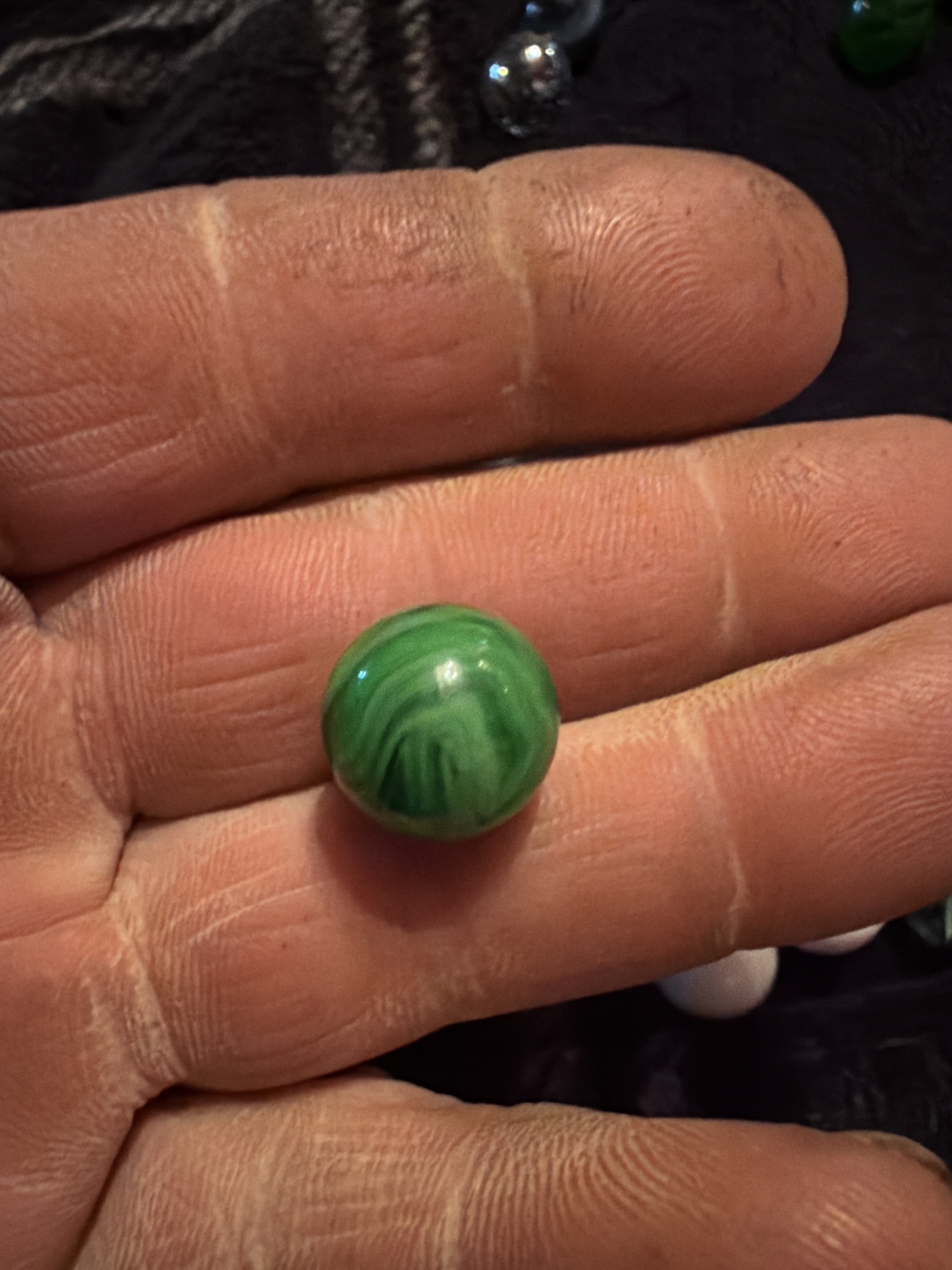 Green Slag by Akro Agate Company