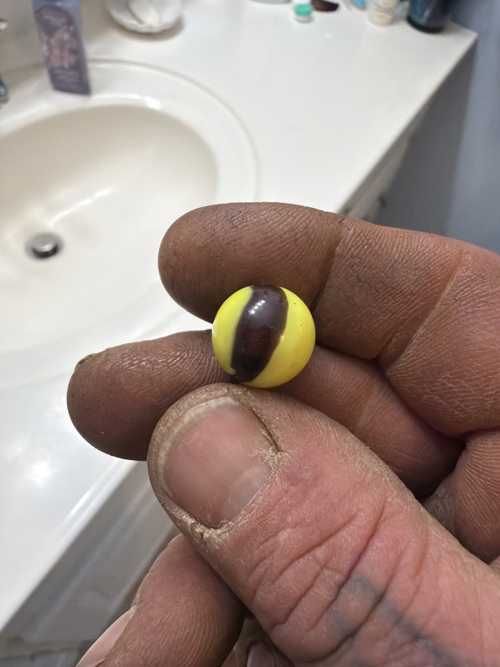 Yellow and Brown Patch by Akro Agate Company