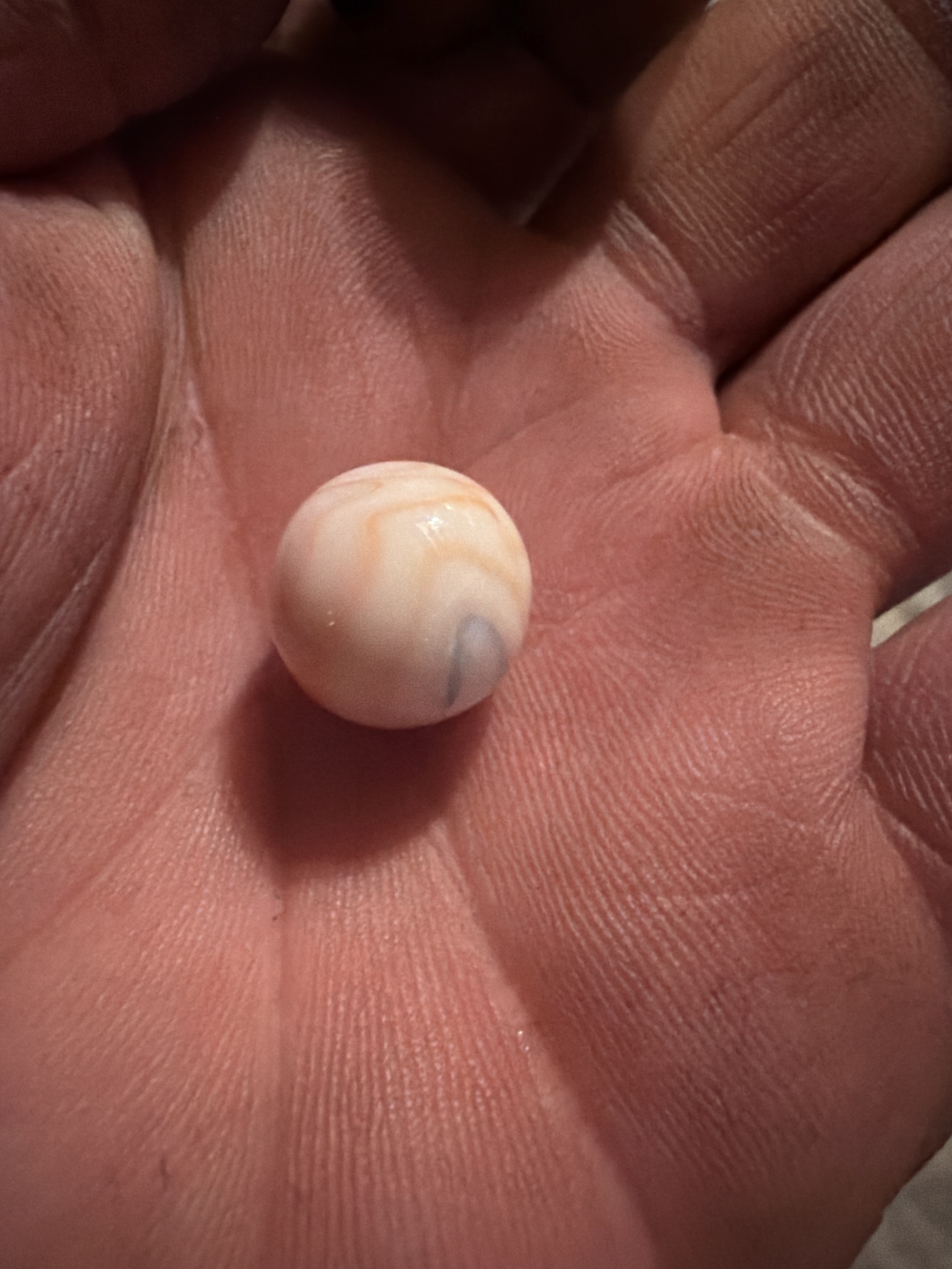 Prize Name (Orange/Peach & White) by Akro Agate