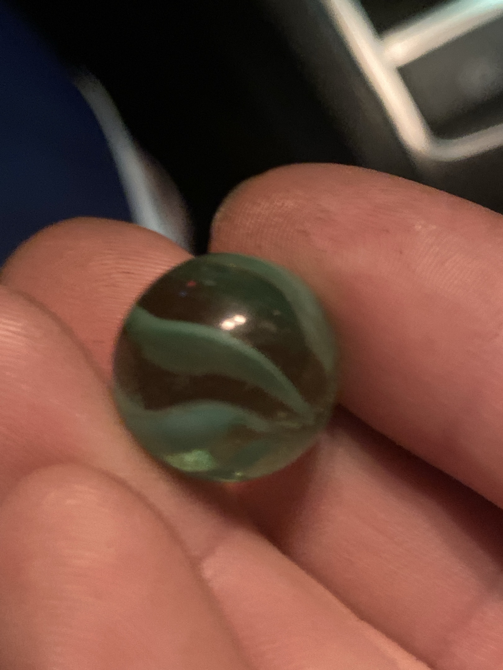 Transparent Green Swirl by Alley Agate, identification view