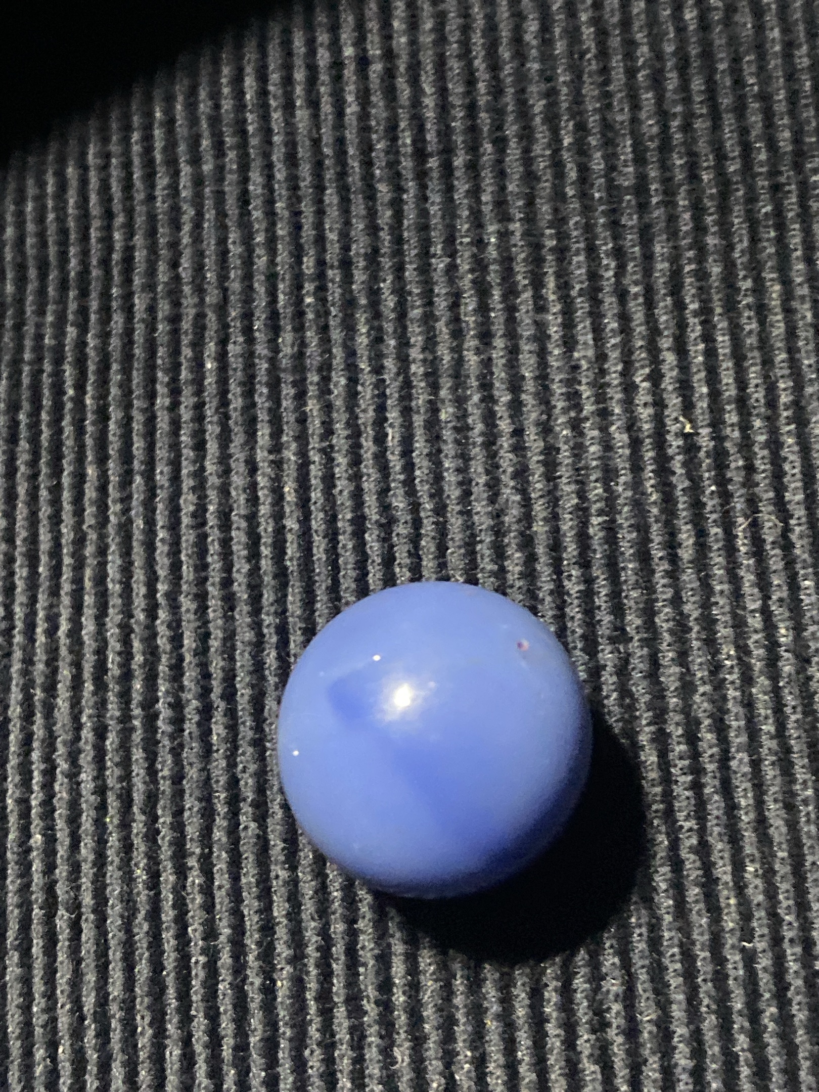 Blue Swirl Shooter by Vitro Agate Company, identification view