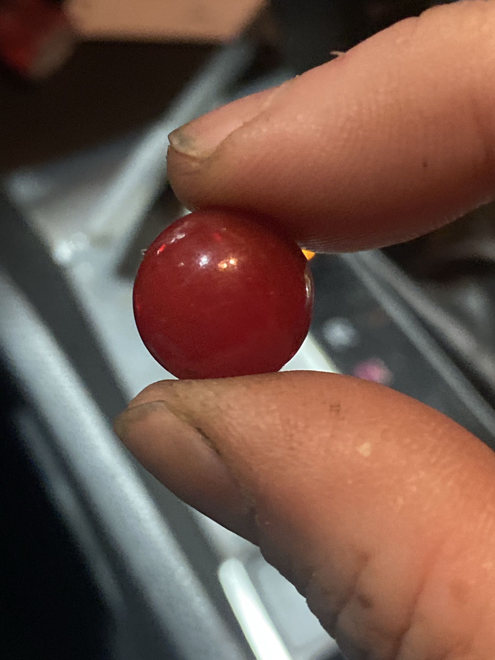 Cherry Red by Akro Agate, identification view