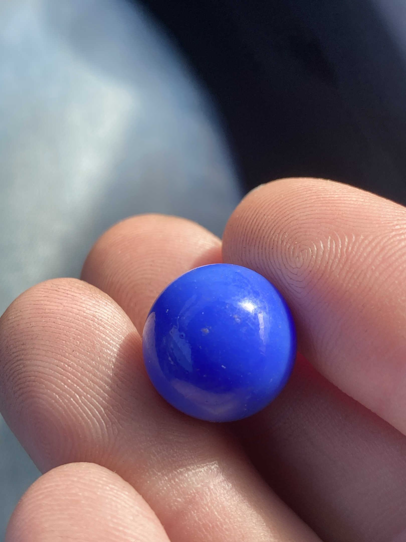 Solid Blue Opaque Shooter by Akro Agate Company