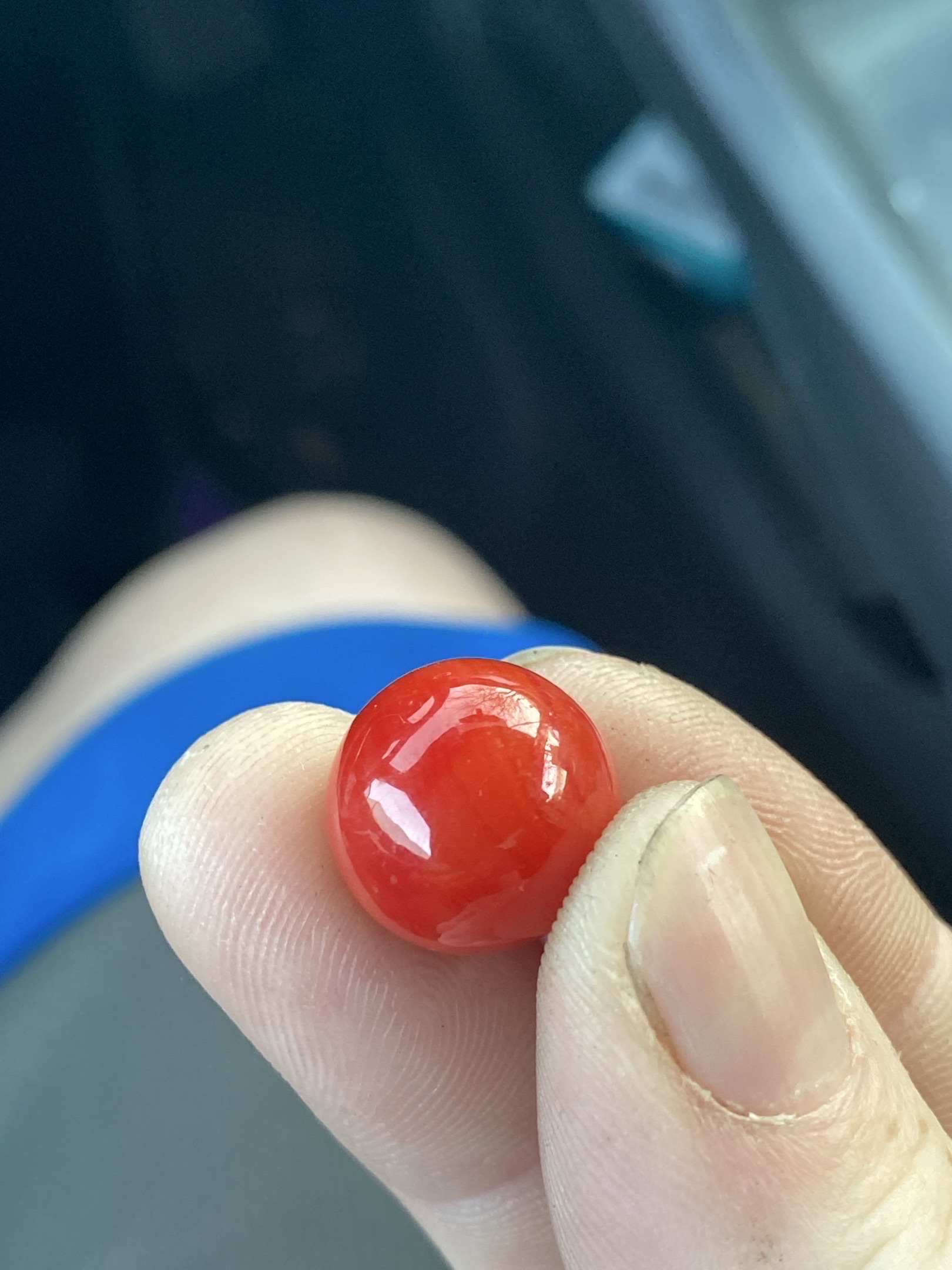 Red Game Marble by Vitro Agate Company, identification view