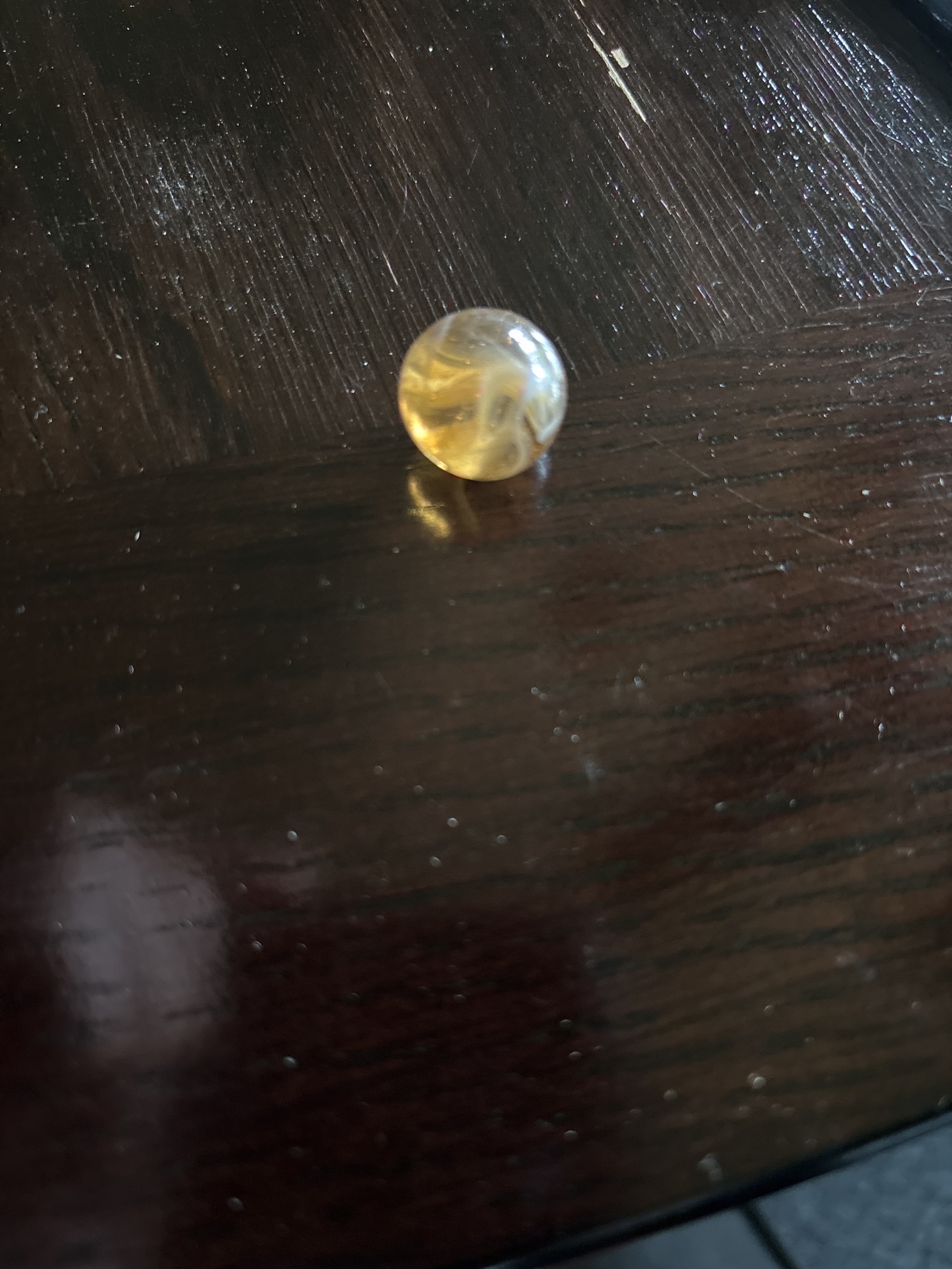 Yellow Clearie Ghost by Akro Agate