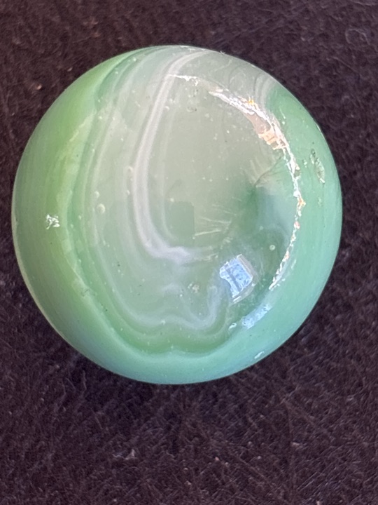 Mint Green Slag by Akro Agate, identification view