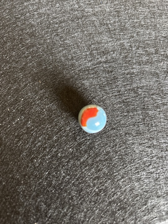 Special - Sky Blue with Red Patch by Akro Agate, identification view