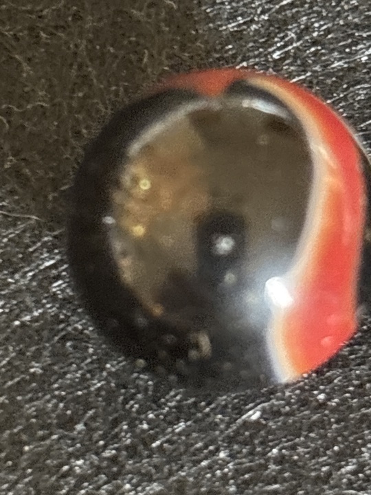 Black Special with Red and White Patch by Akro Agate, identification view