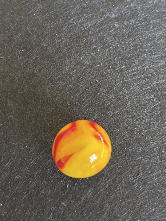 Egg Yolk Patch - Yellow with Red by Akro Agate, identification view