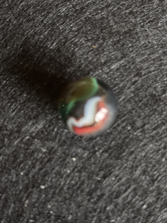 Black Special with Red and White by Akro Agate, identification view