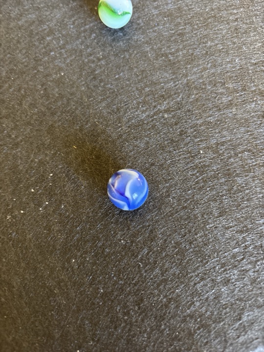 Blue and White Patch Swirl by Vitro Agate, identification view