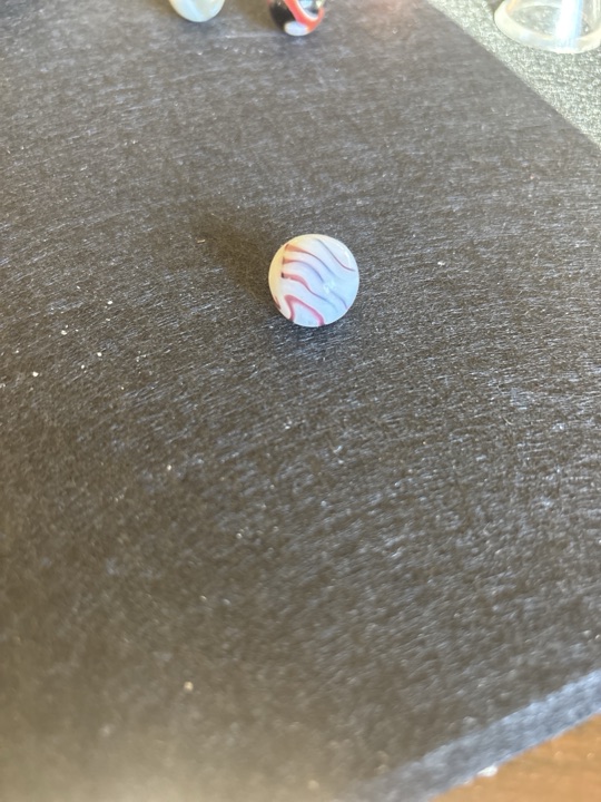Red and White Swirl by Alley Agate, identification view