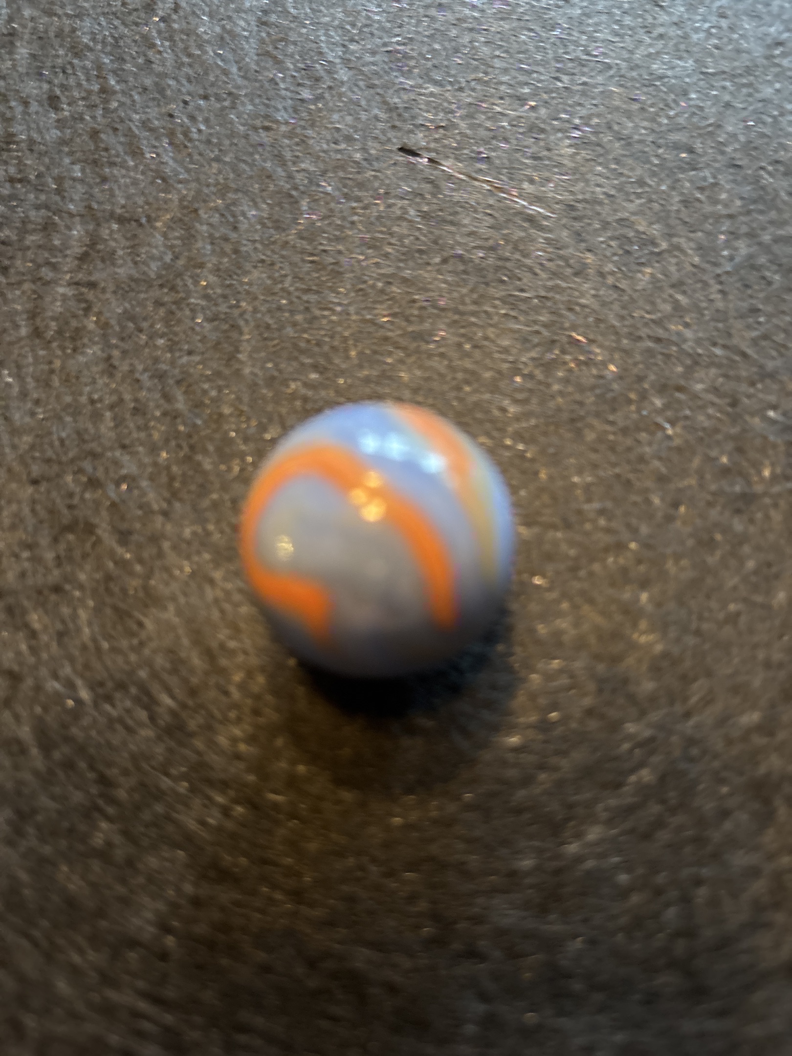 Special - Blue Opaque with Orange Corkscrew by Akro Agate Company