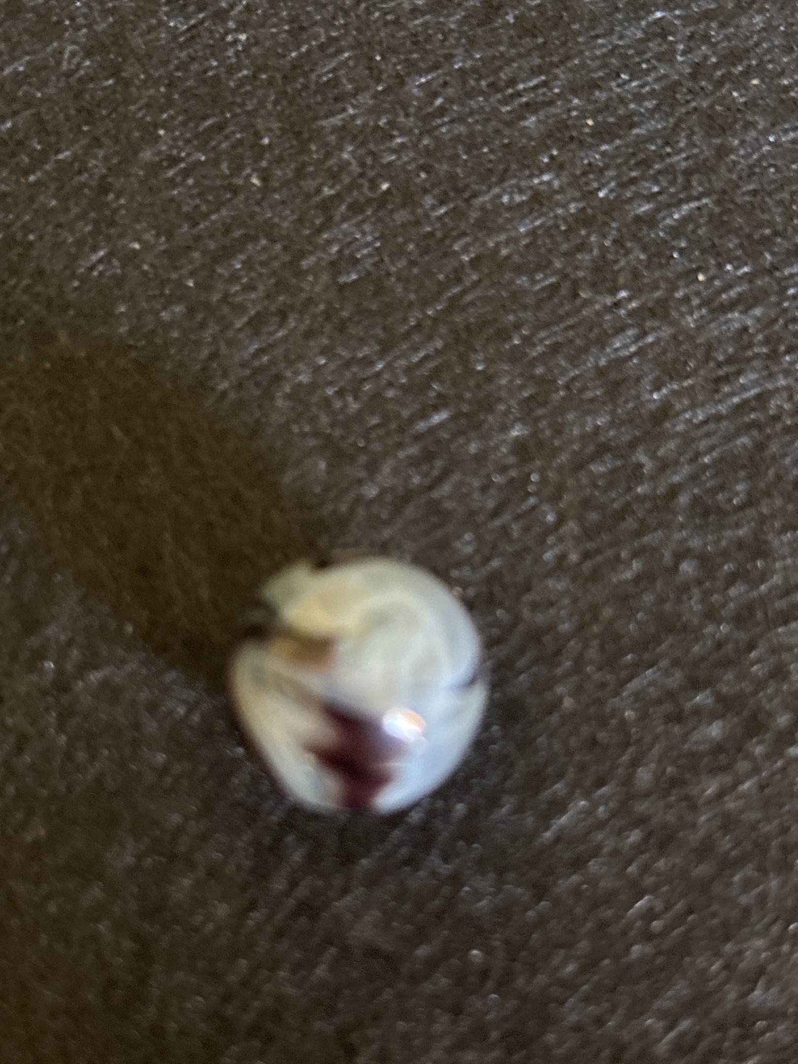 Oxblood Corkscrew - White with Oxblood by Akro Agate, identification view