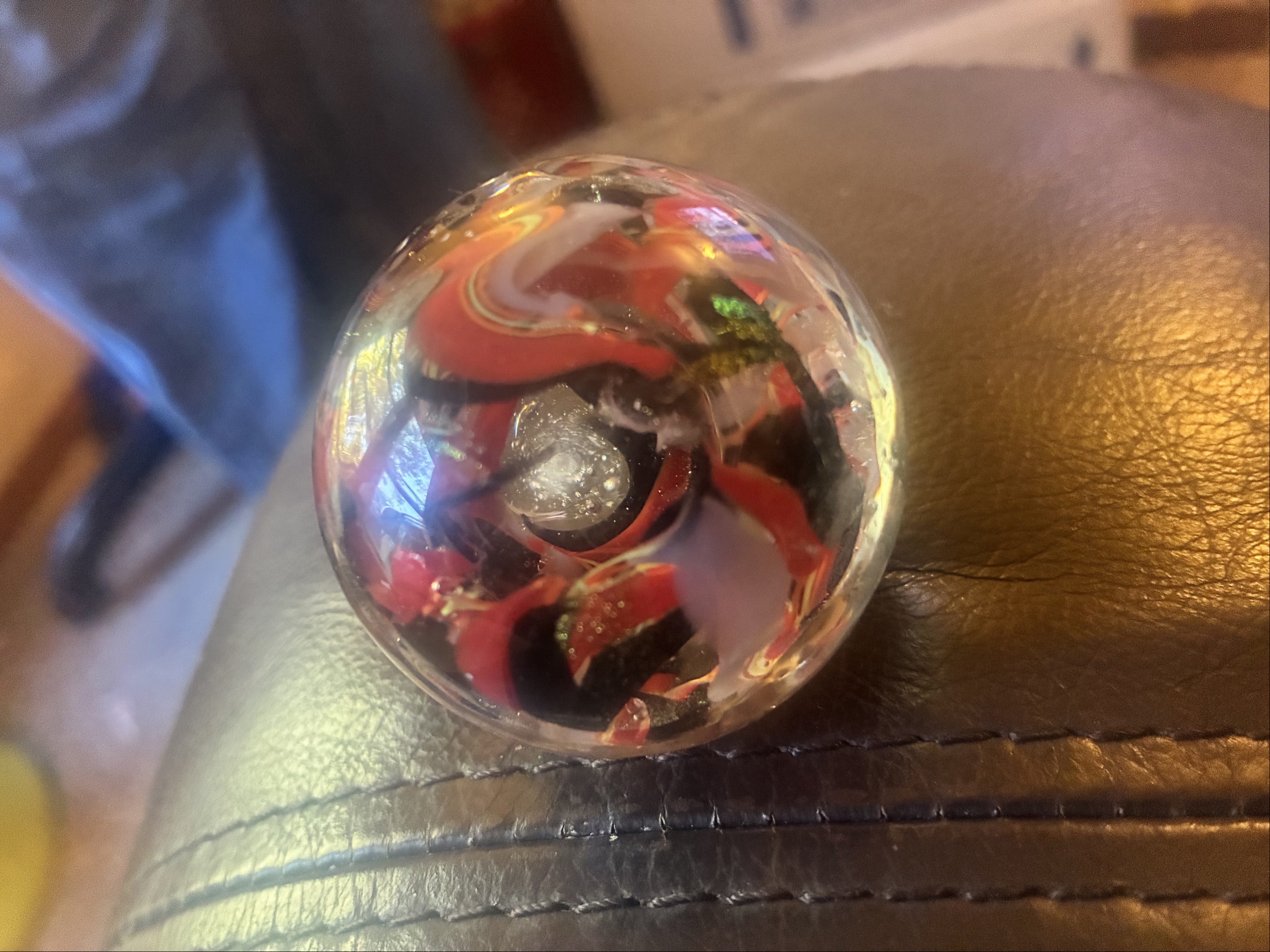 Galaxy Glitter Jumbo Art Glass Marble by Unknown Contemporary Maker