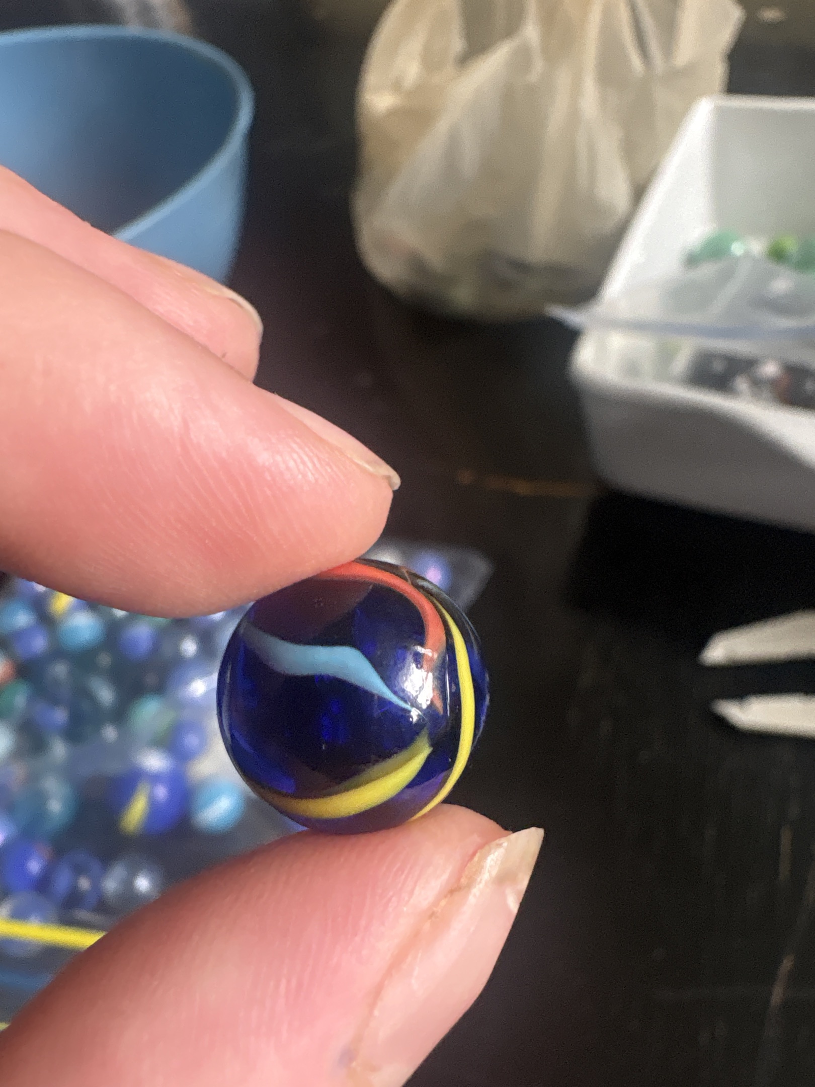 Multi-Vane Cobalt Cat's Eye by Marble King