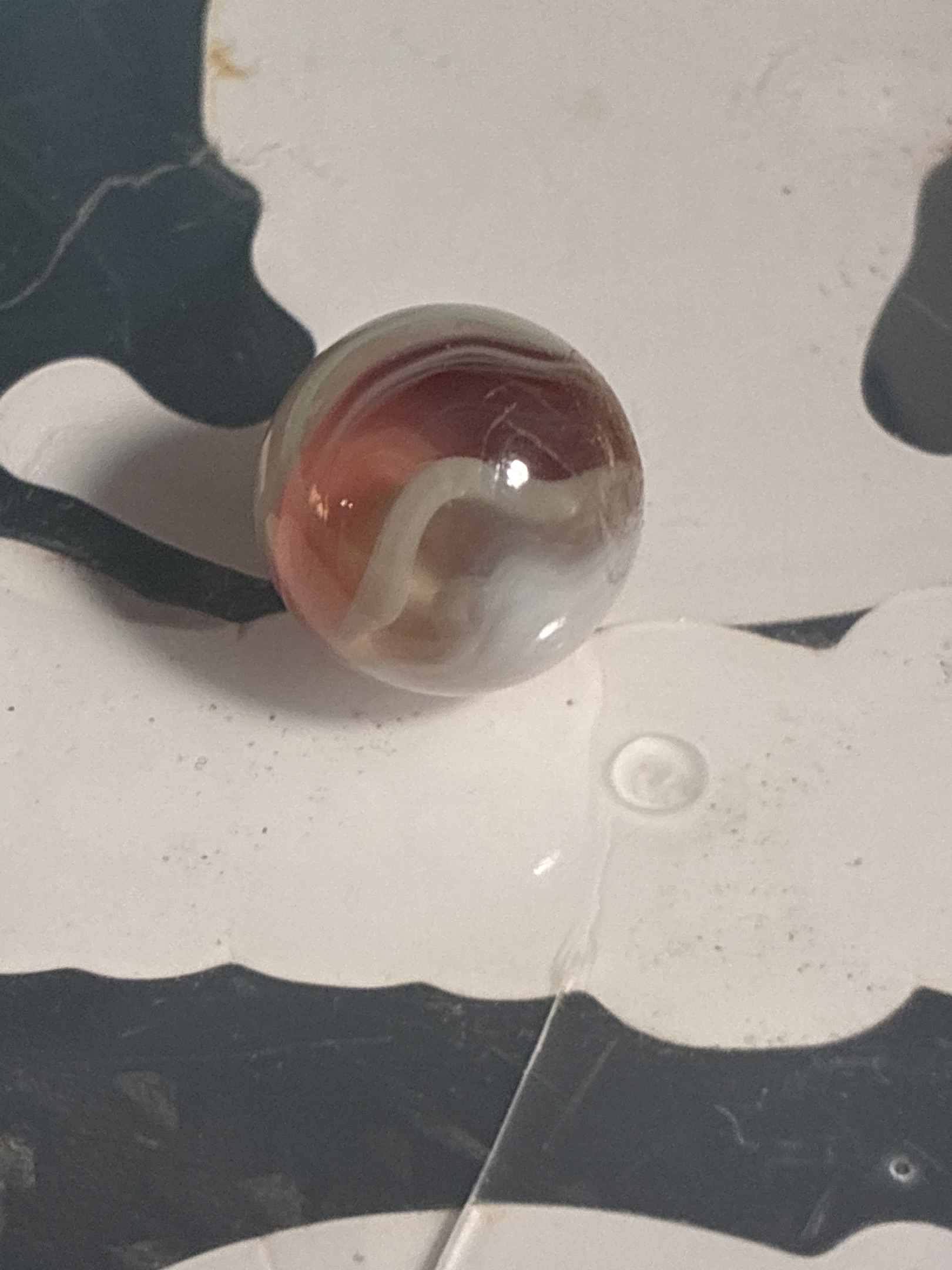 Peach or Salmon Swirl by Alley Agate, identification view