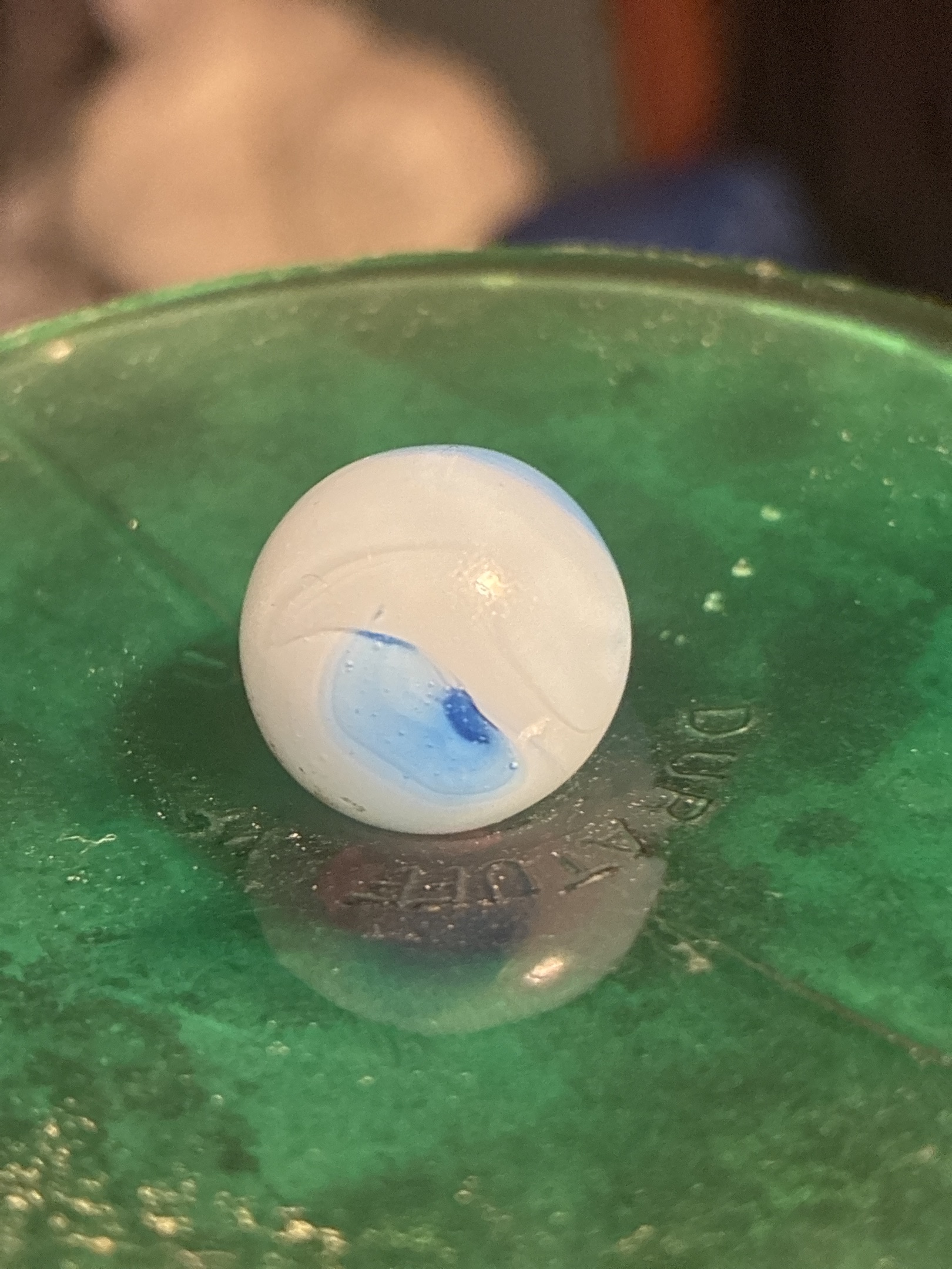 Blue Patch on White by Akro Agate, identification view