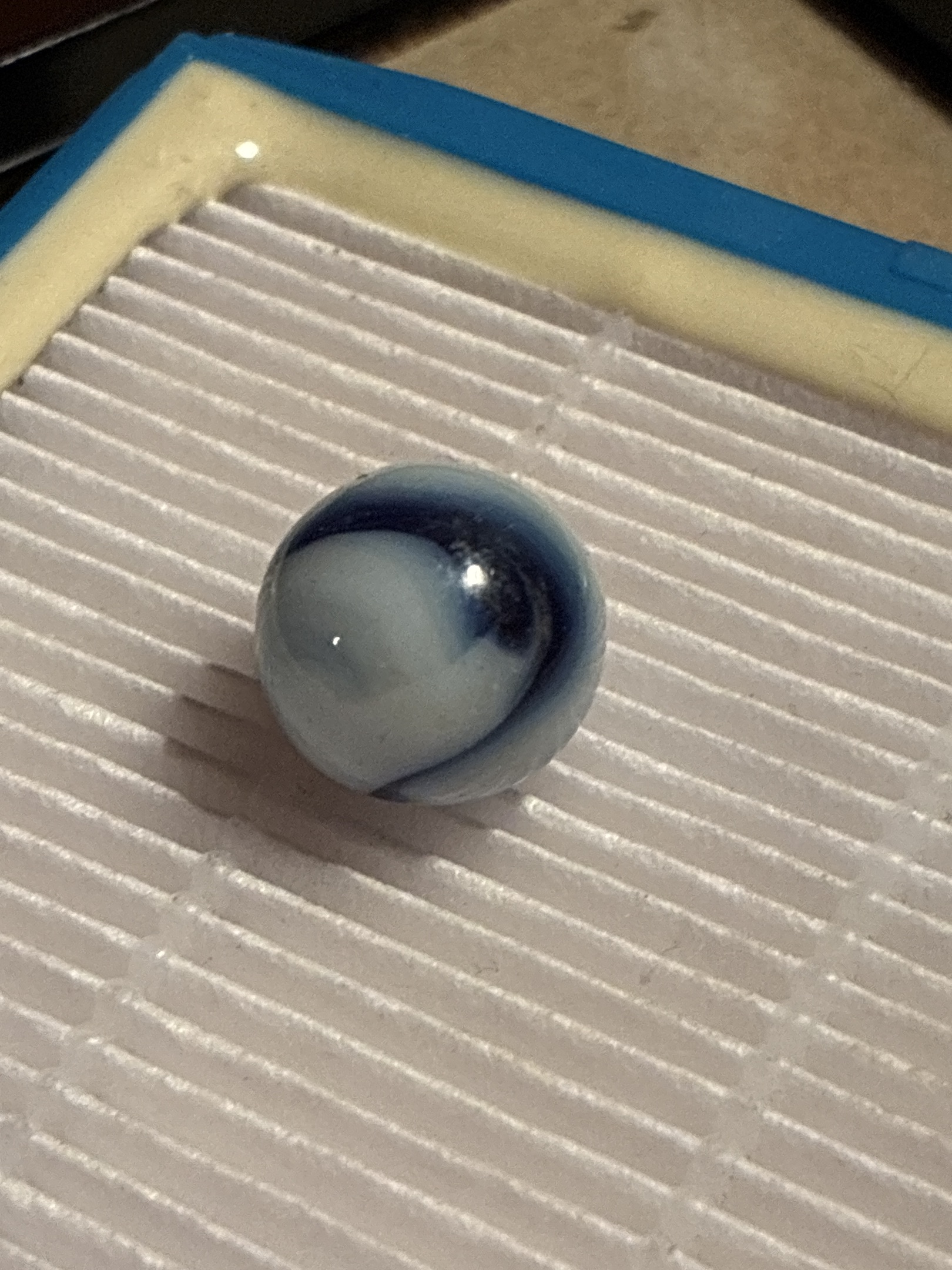 Blue and White Swirl by Alley Agate, identification view