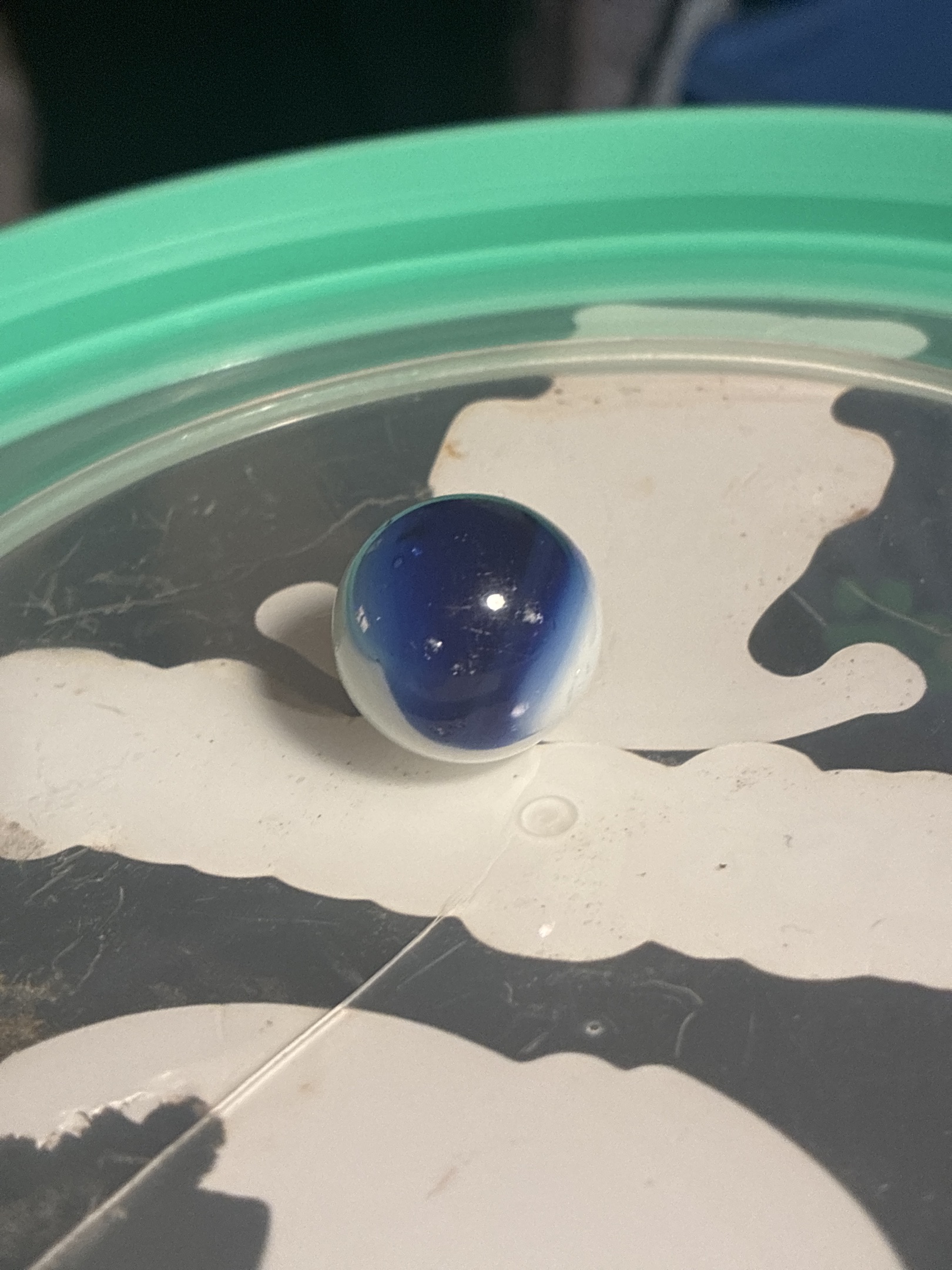Helmet (Blue and White) by Vitro Agate Company, identification view