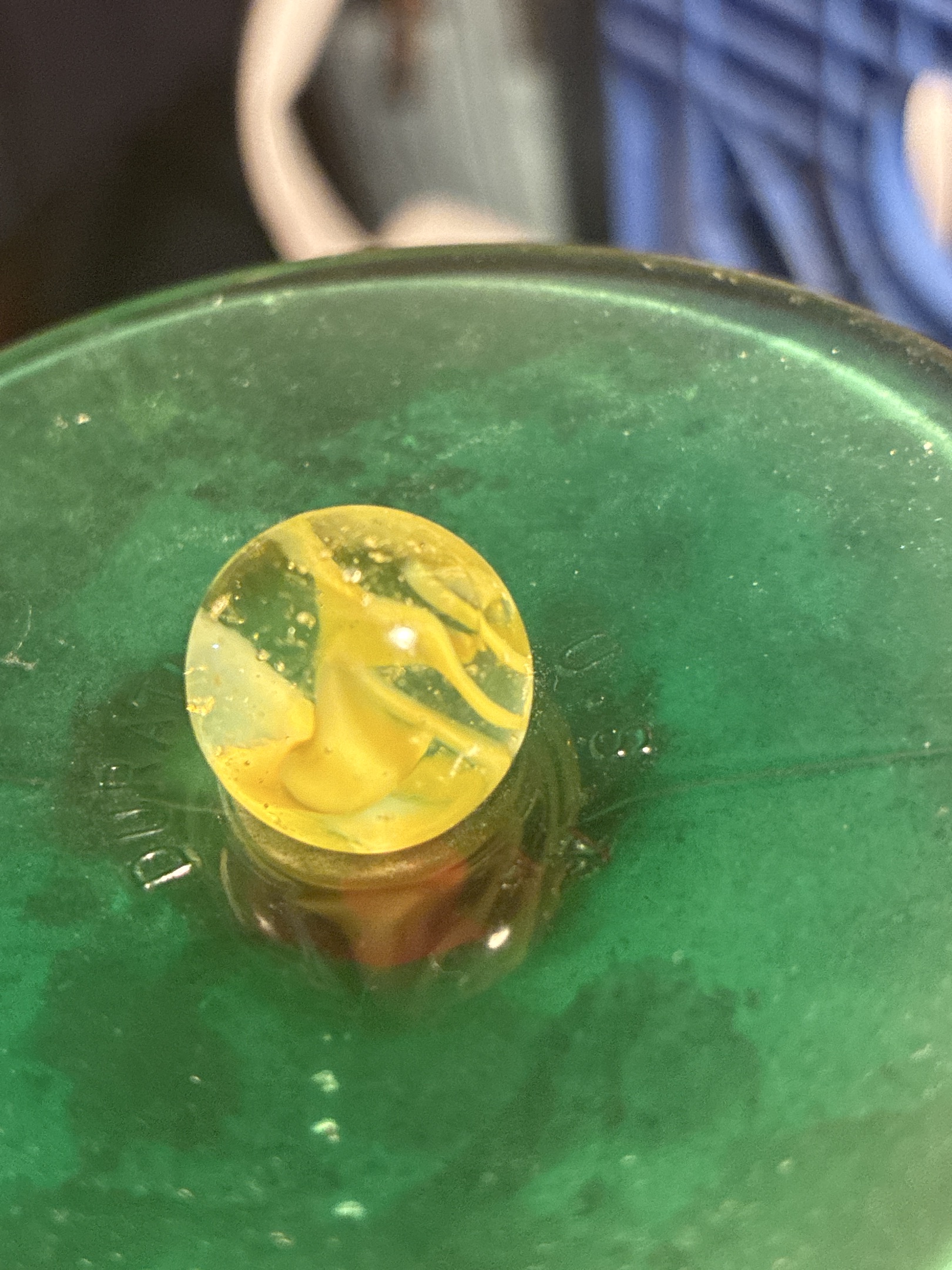 Yellow Cyclone Swirl by Christensen Agate Company, identification view