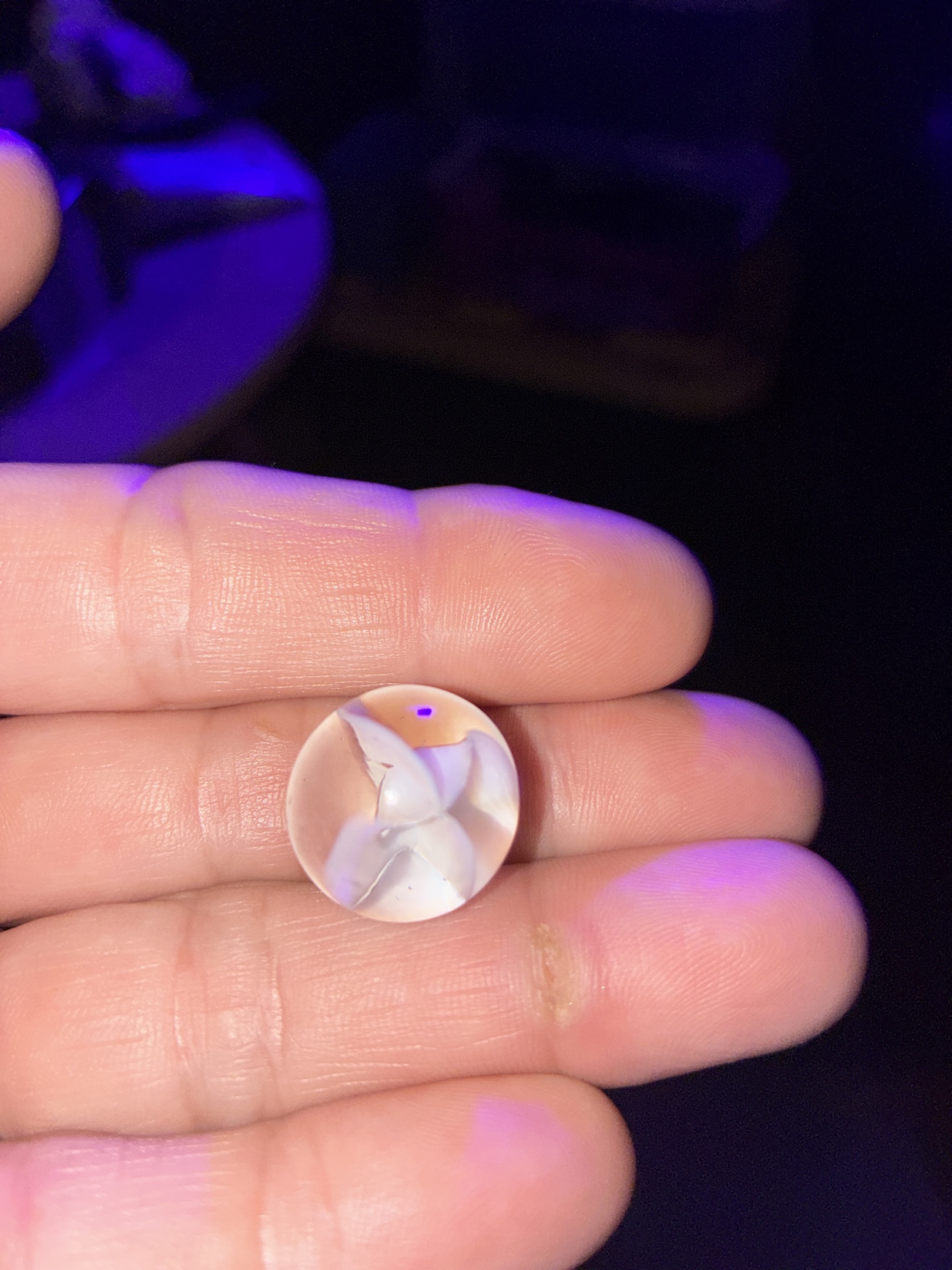 White Cat's Eye Shooter by Marble King, identification view